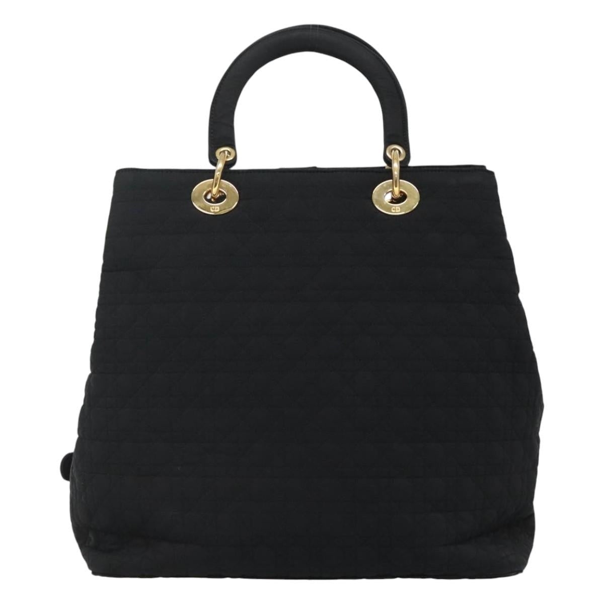 DIOR Canage Hand Bag Nylon Black Gold - 3