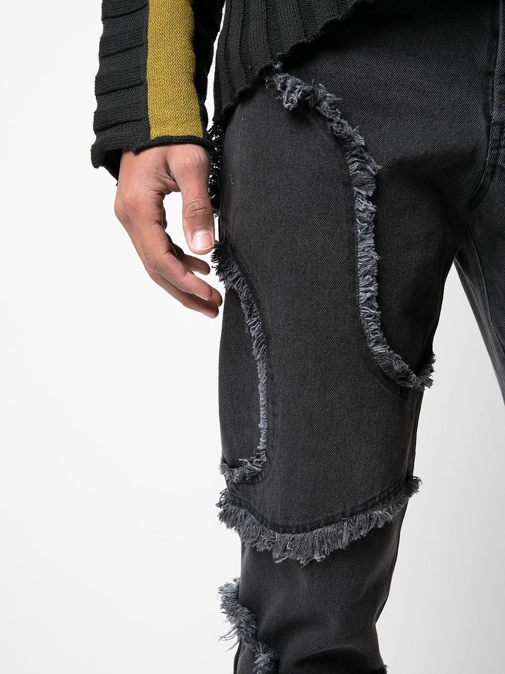 seam-detail cropped jeans - 6