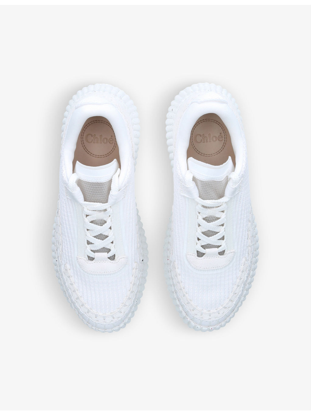 Nama embroidered suede and recycled mesh trainers - 2