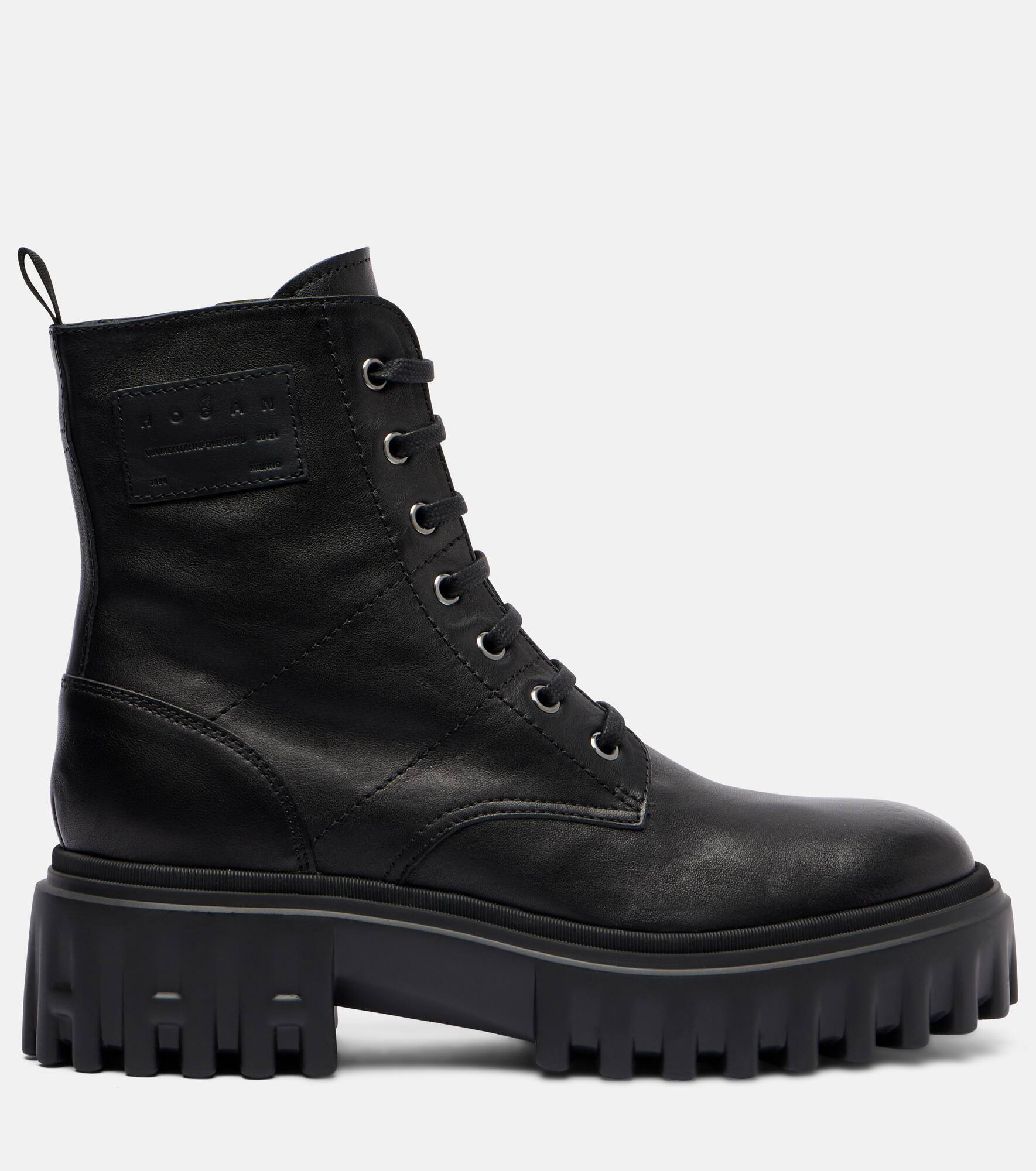 H700 leather combat boots - 4