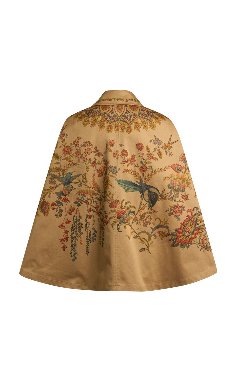 Etro Belted Cotton Cape Jacket print outlook
