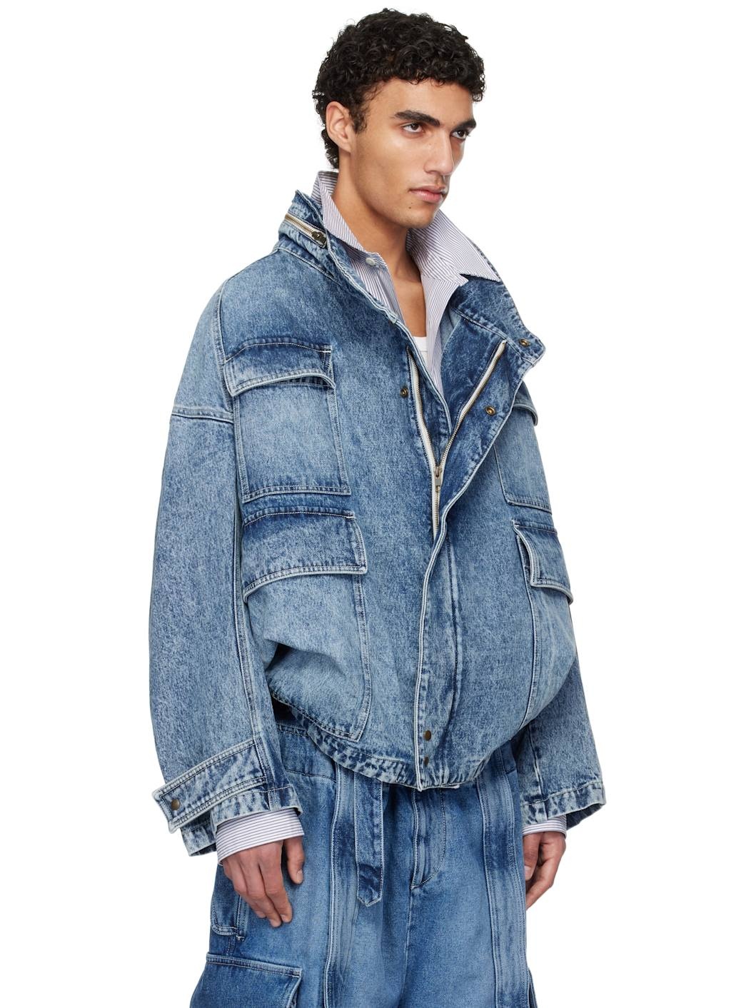 Blue Flap Pocket Denim Jacket - 2