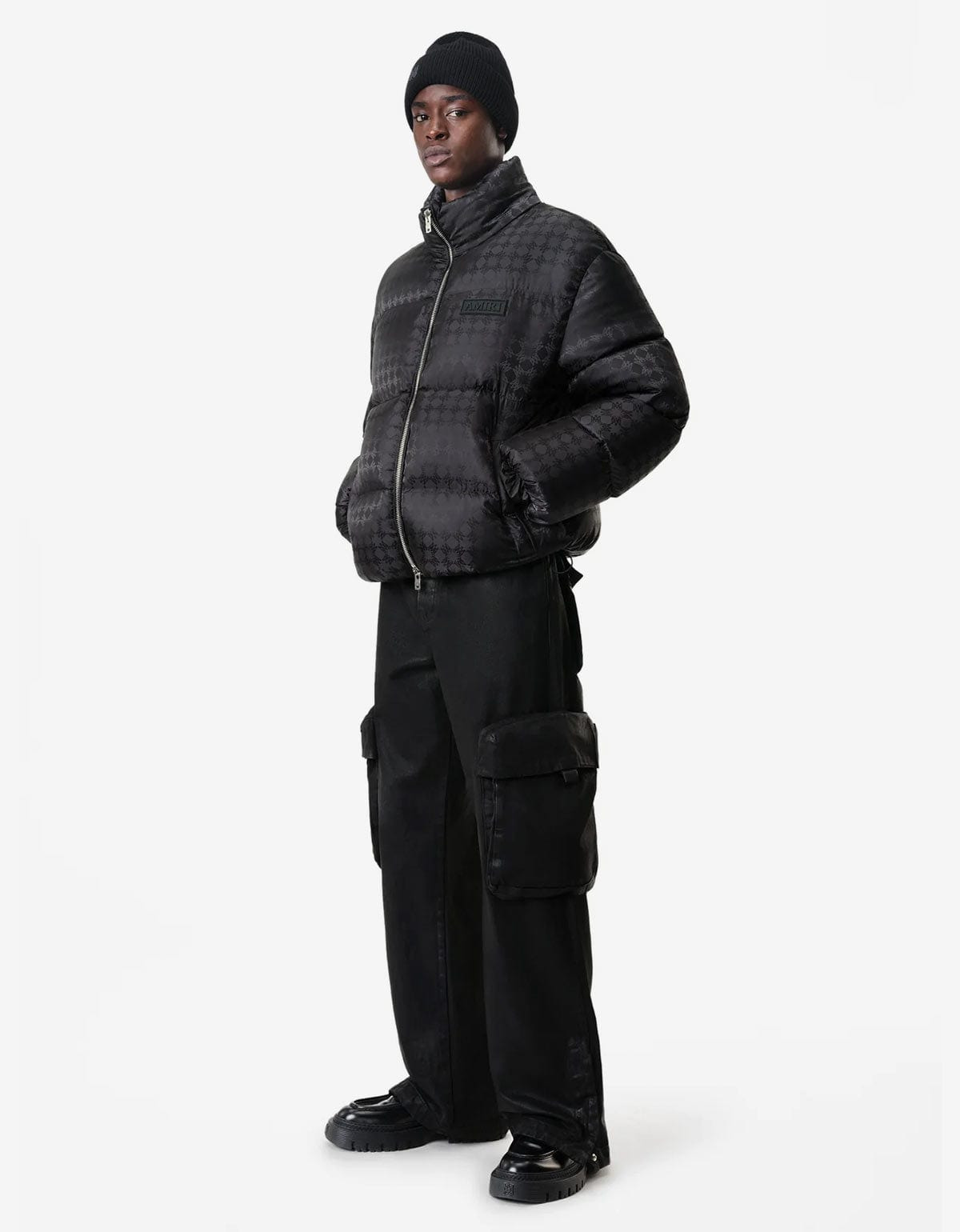 Amiri Black MA Quad Jacquard Down Jacket - 5