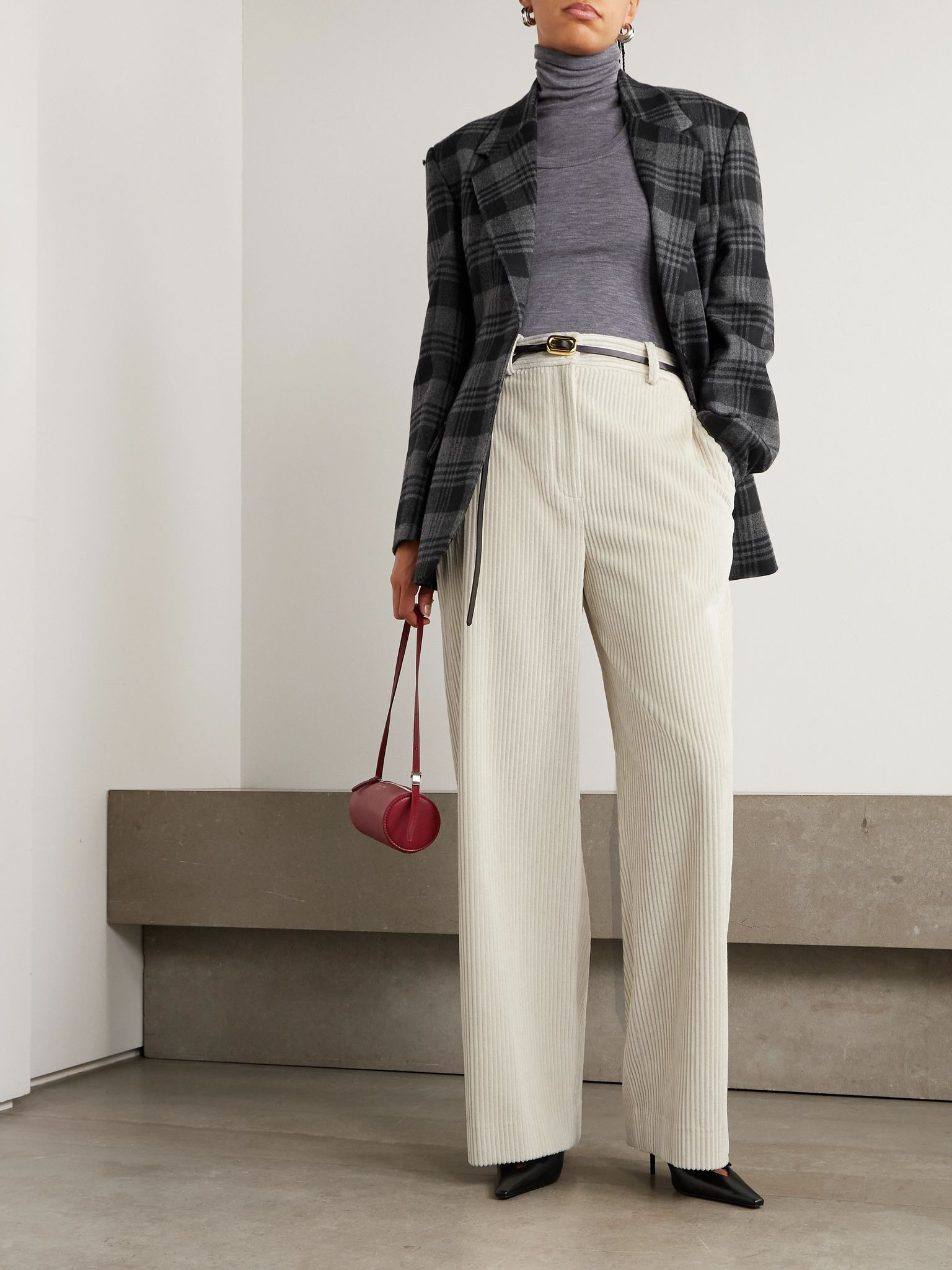 Lidie cotton-corduroy wide-leg pants Ecru - 2