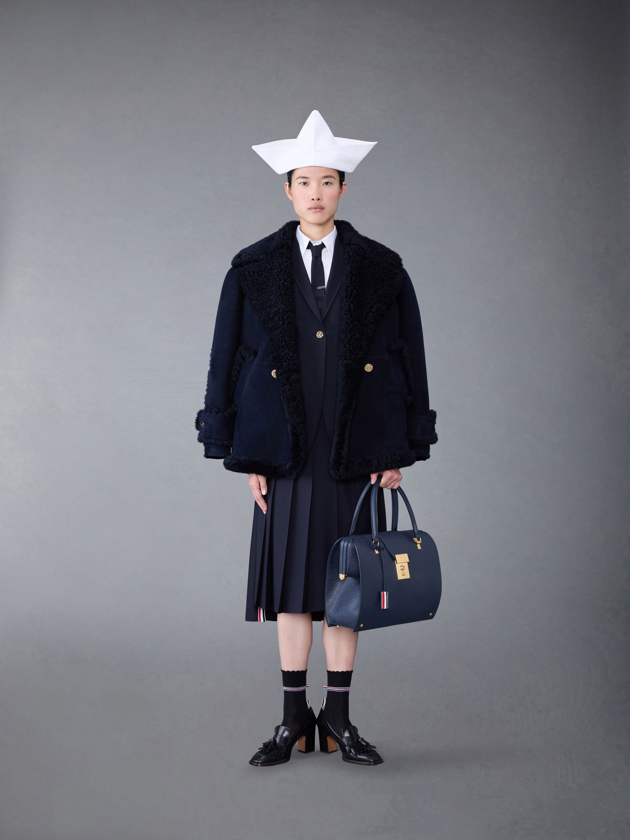 Shearling Pea Coat - 3