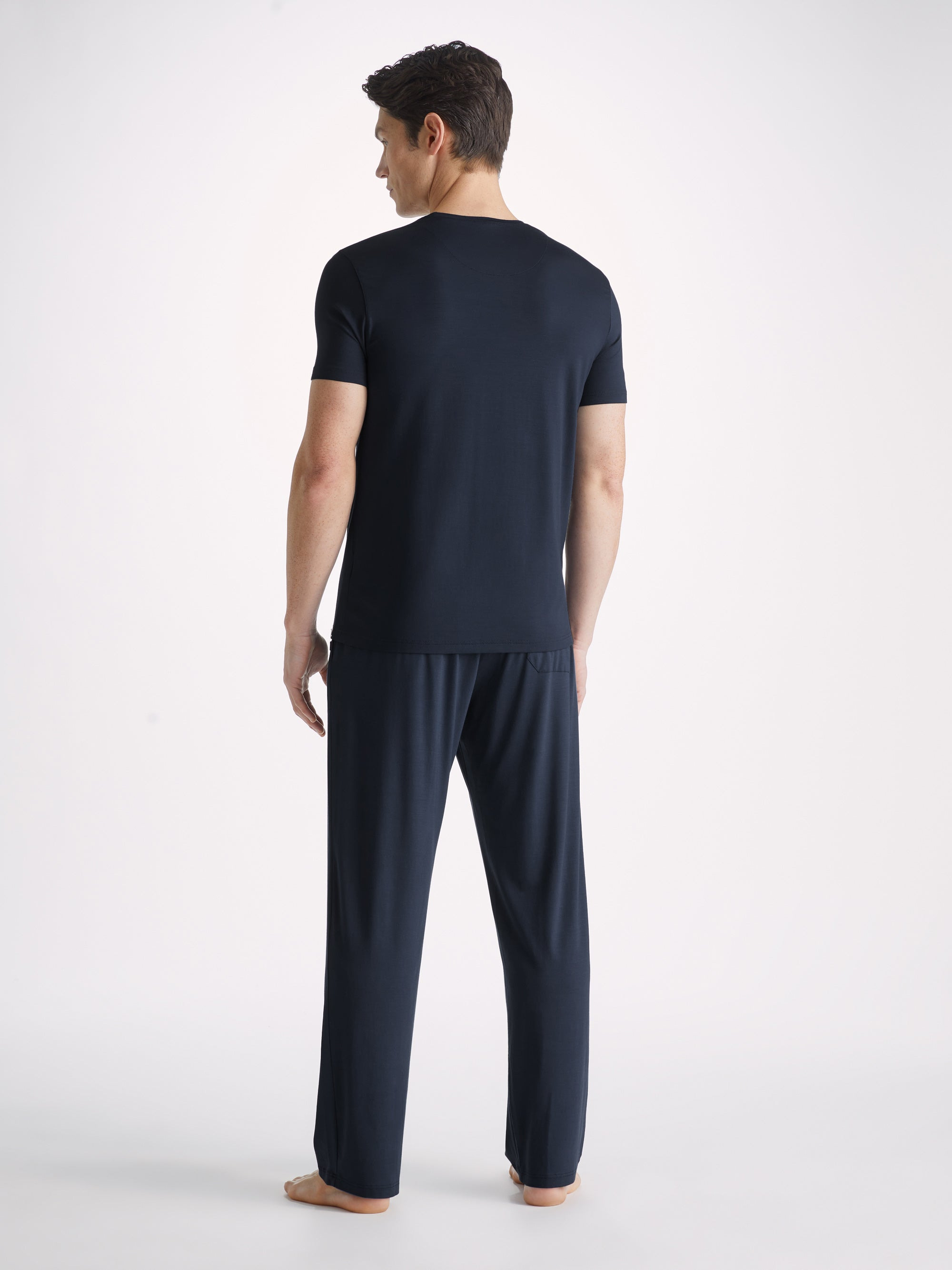Men's Lounge Trousers Basel Micro Modal Stretch Navy - 4