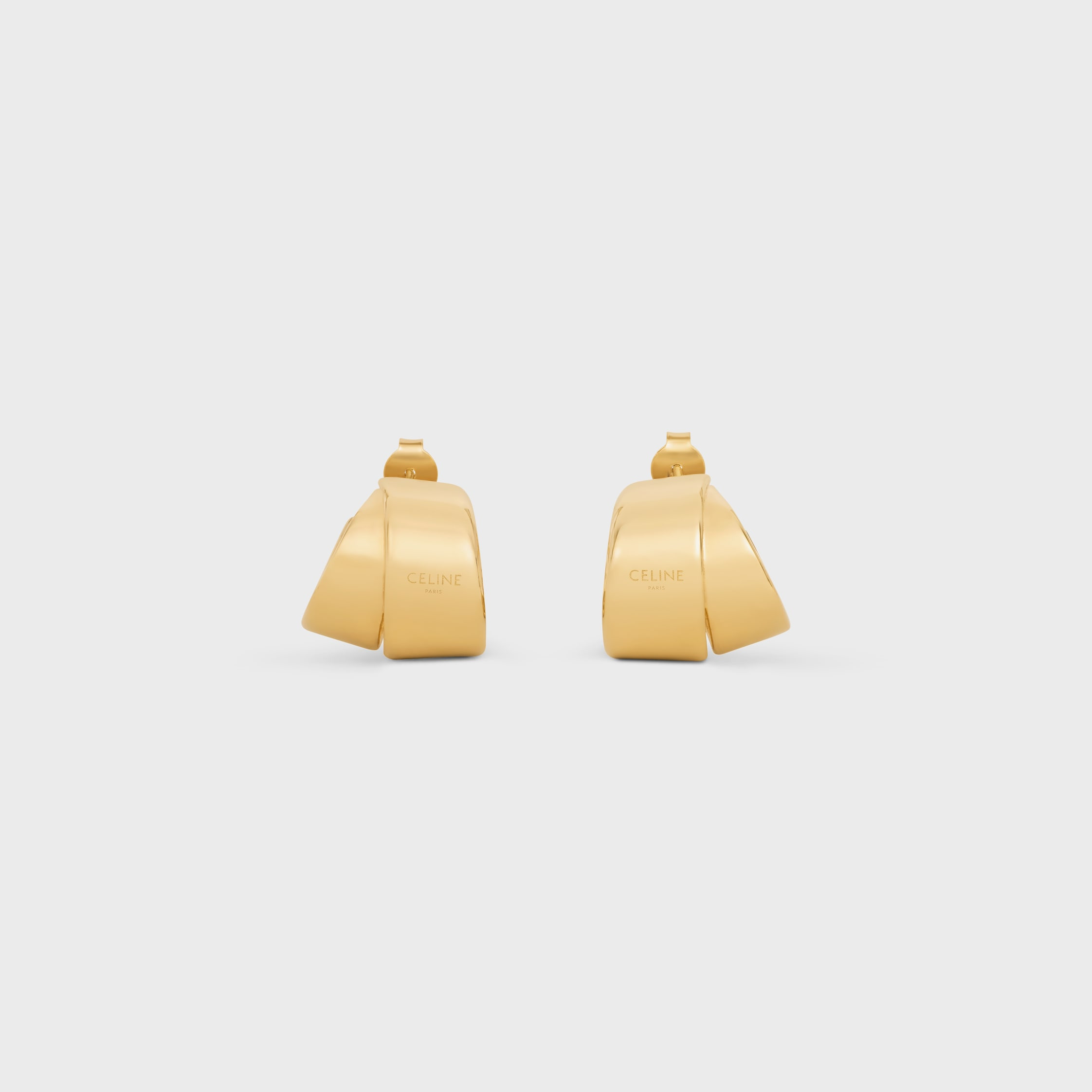 Formes Abstraites Ribbon Hoops in Brass with Gold Finish - 3