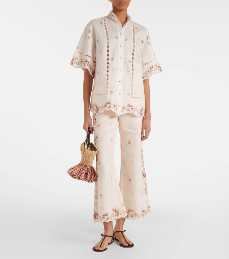 Zimmermann Patience floral linen flared pants outlook