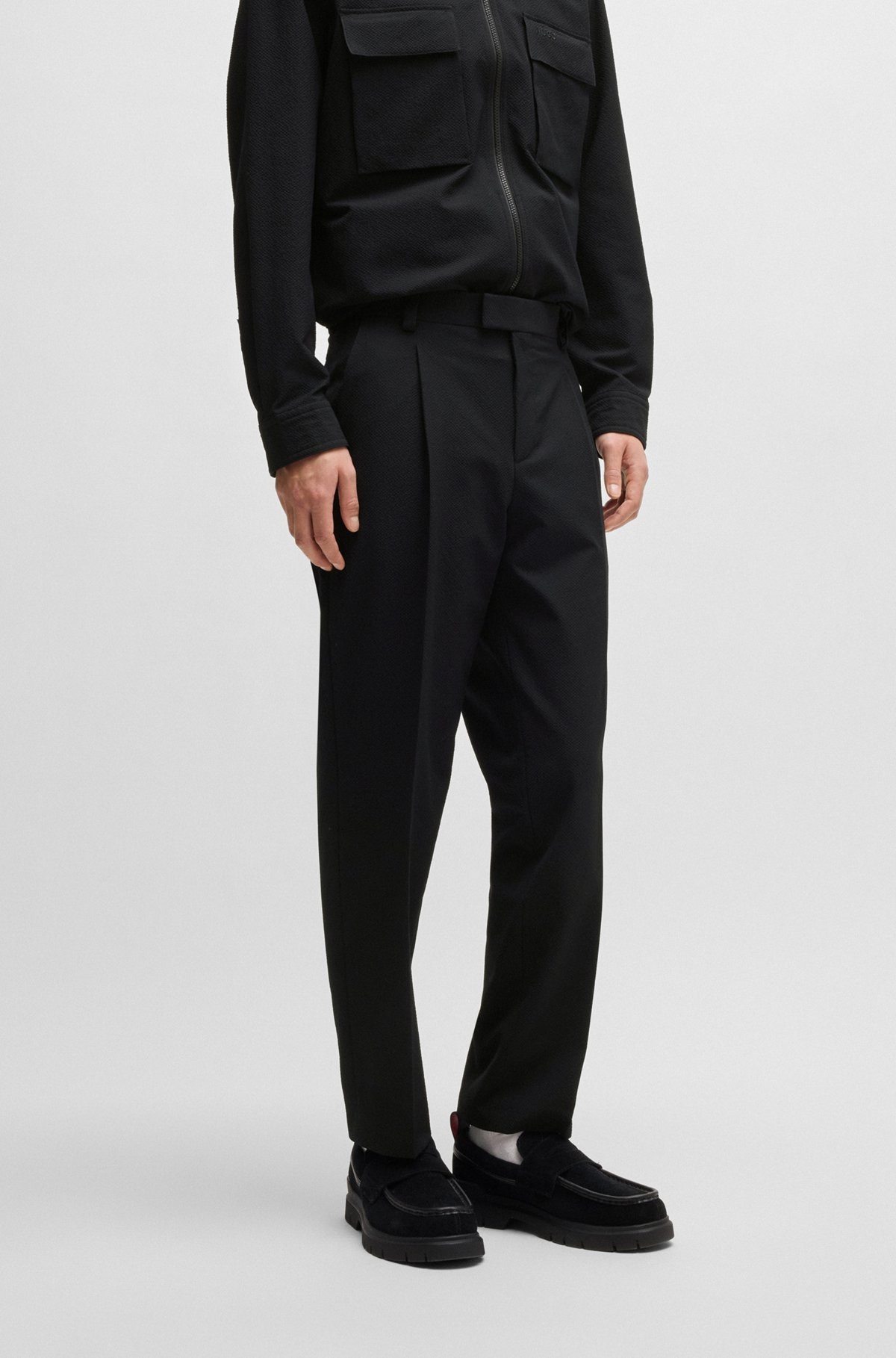 SLIM-FIT TROUSERS IN SEERSUCKER - 2