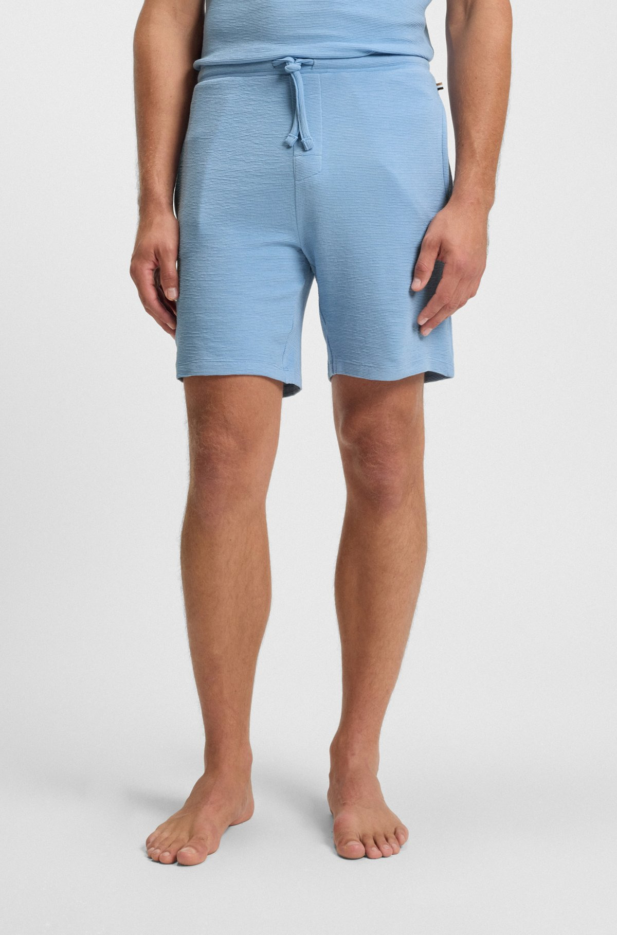 STRETCH-JERSEY PAJAMA SHORTS WITH EMBROIDERED LOGO - 2