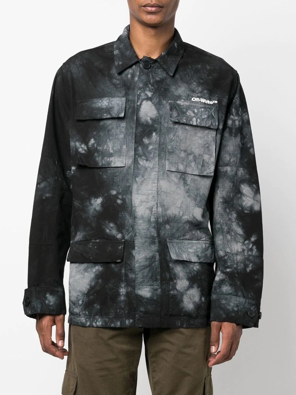 bleach-effect shirt-jacket - 3