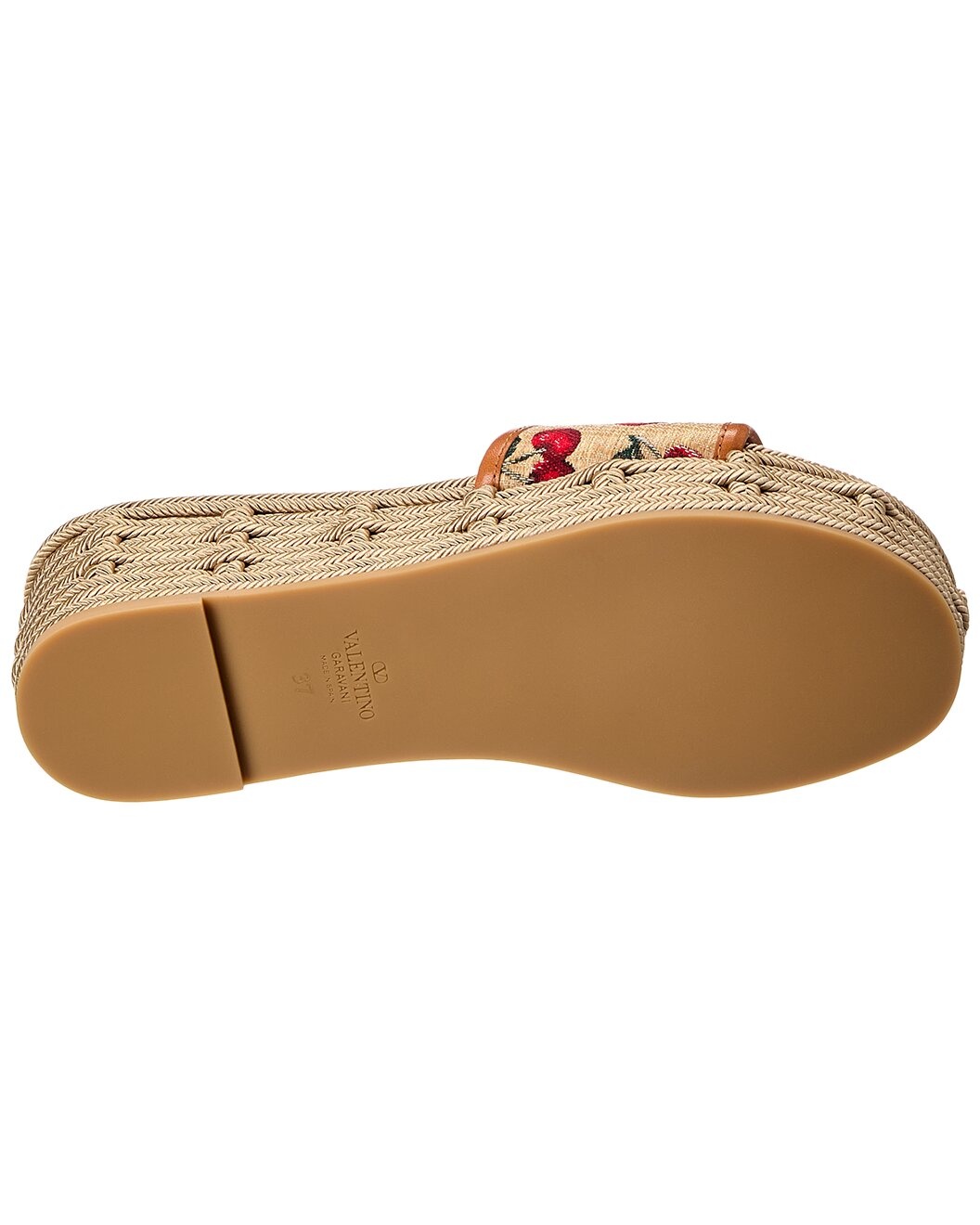 Valentino VLogo Signature 60 Cherryfic Leather-Trim Wedge Sandal - 4