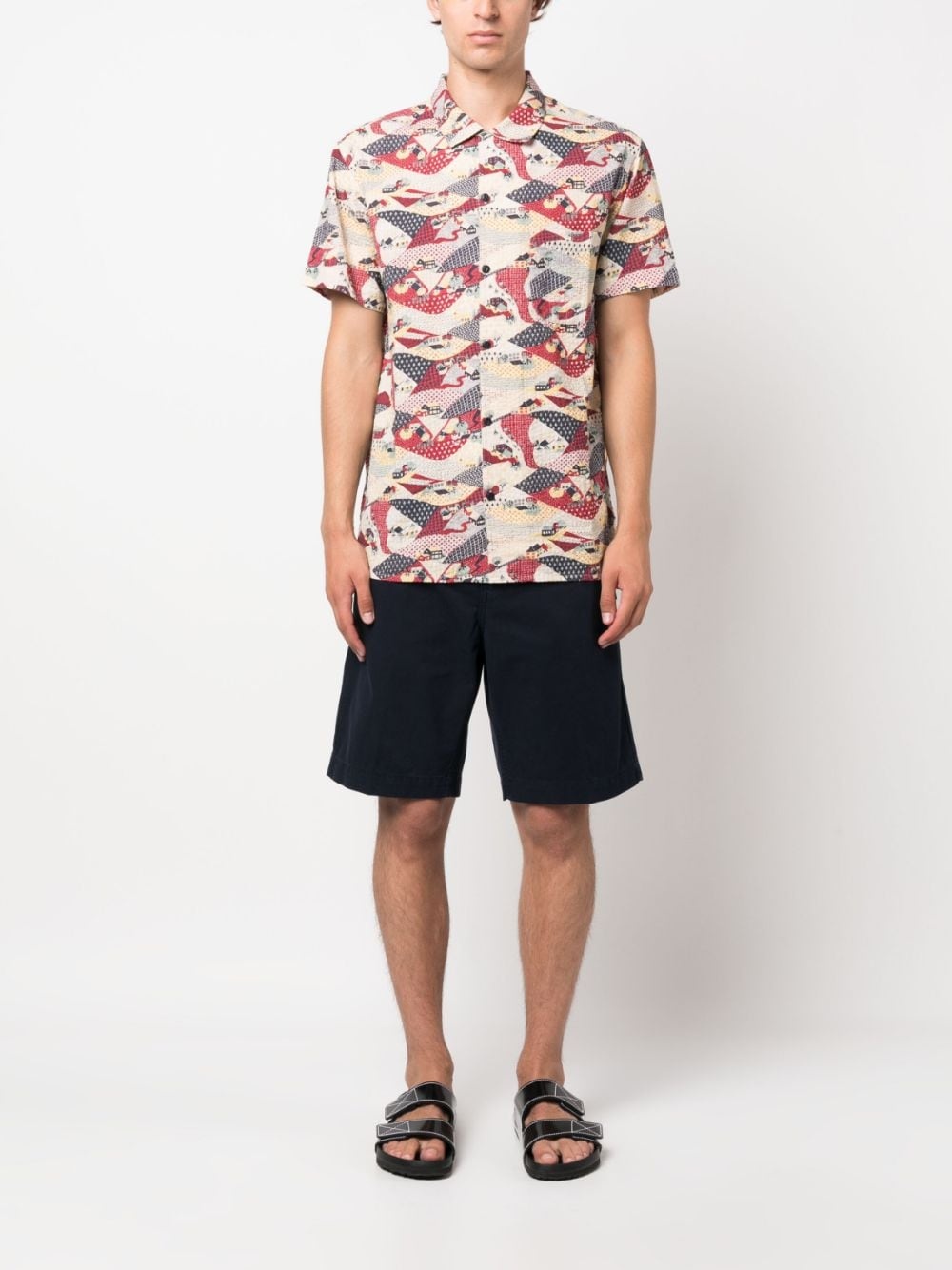 wide-leg cotton shorts - 2