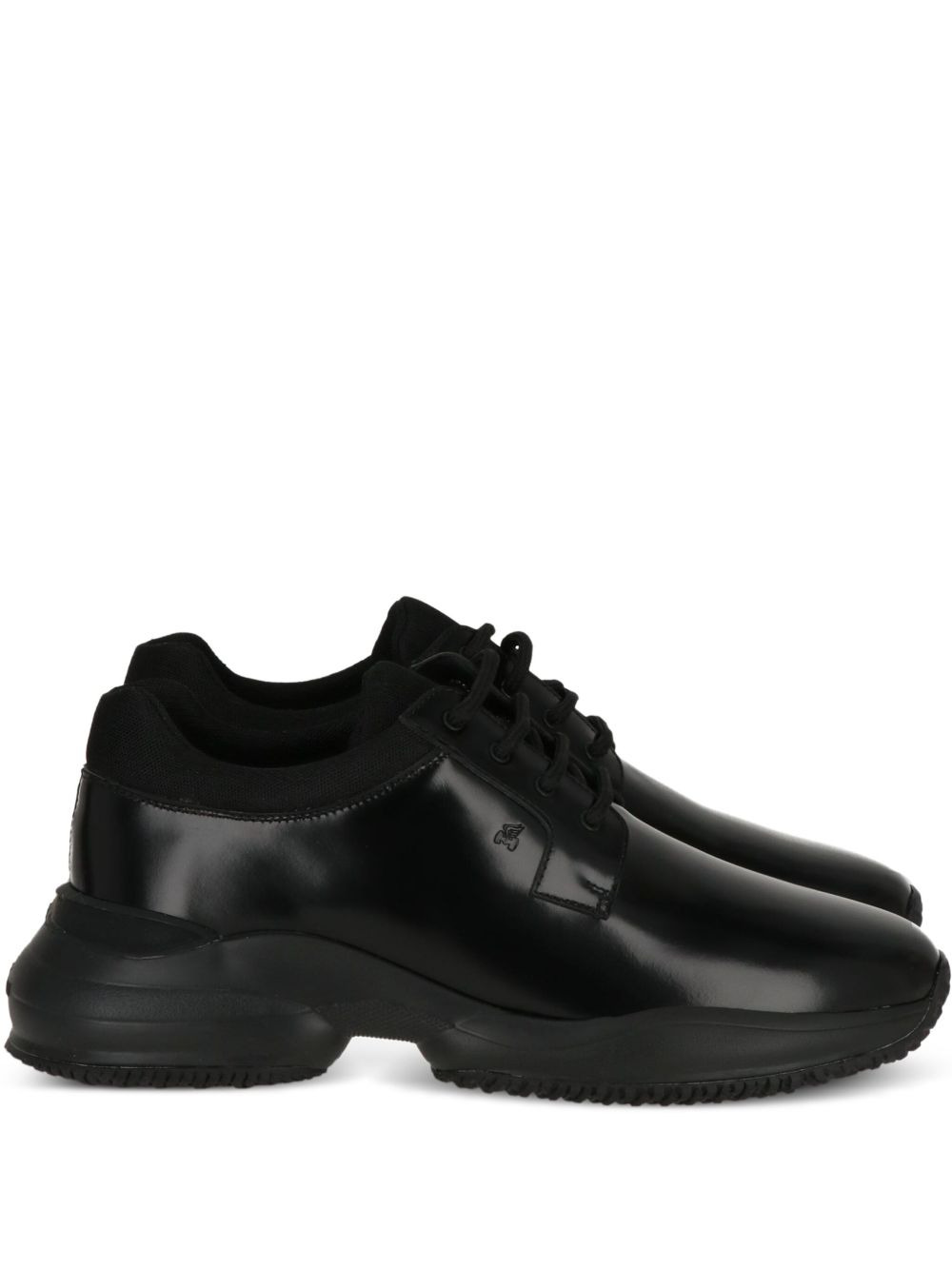 lace-up leather sneakers - 1