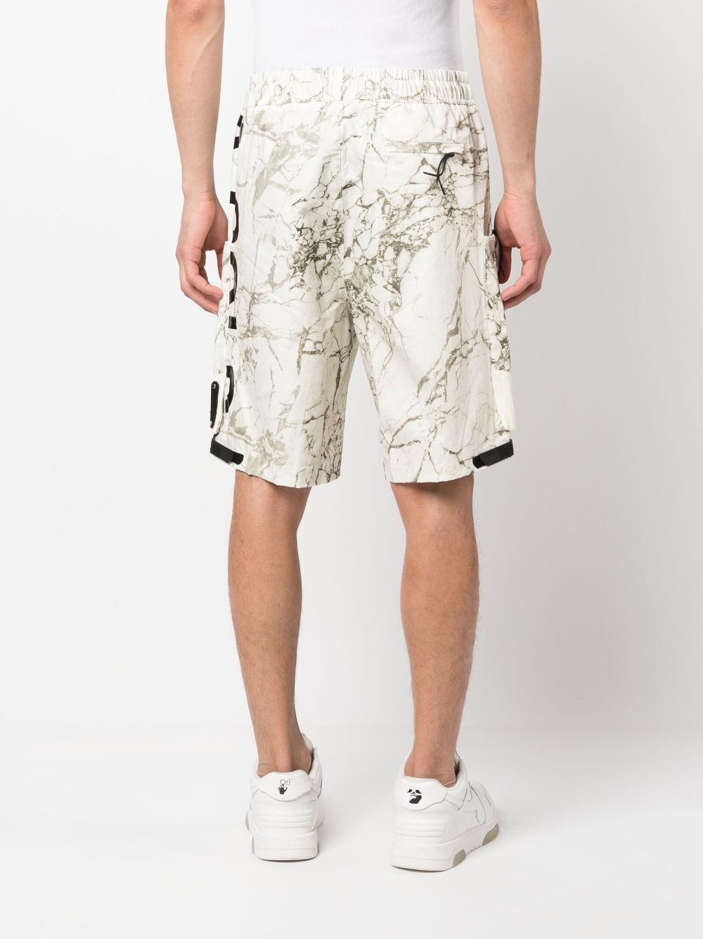 marble-print shorts - 4