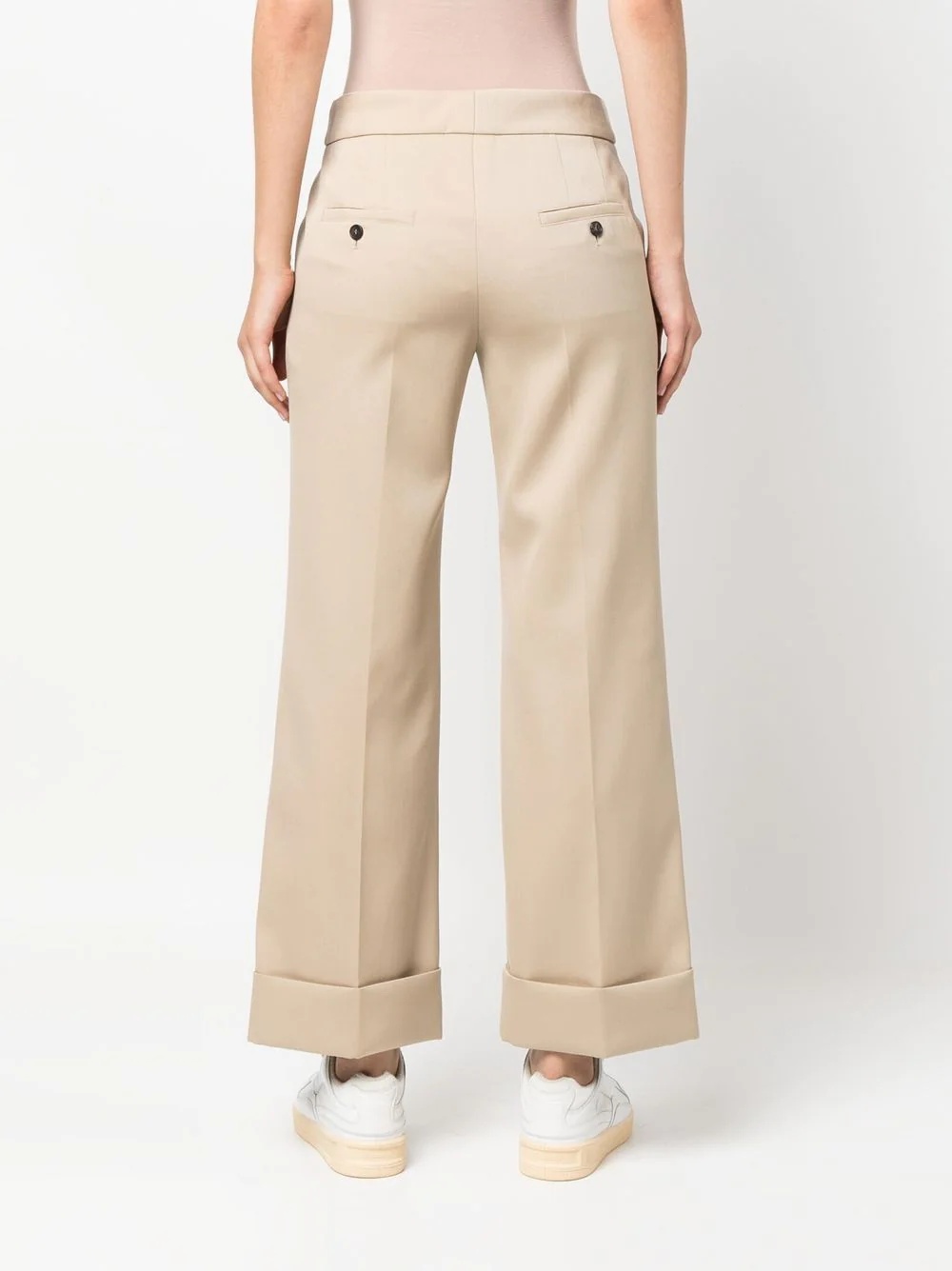 mid-rise cropped wool trousers - 4