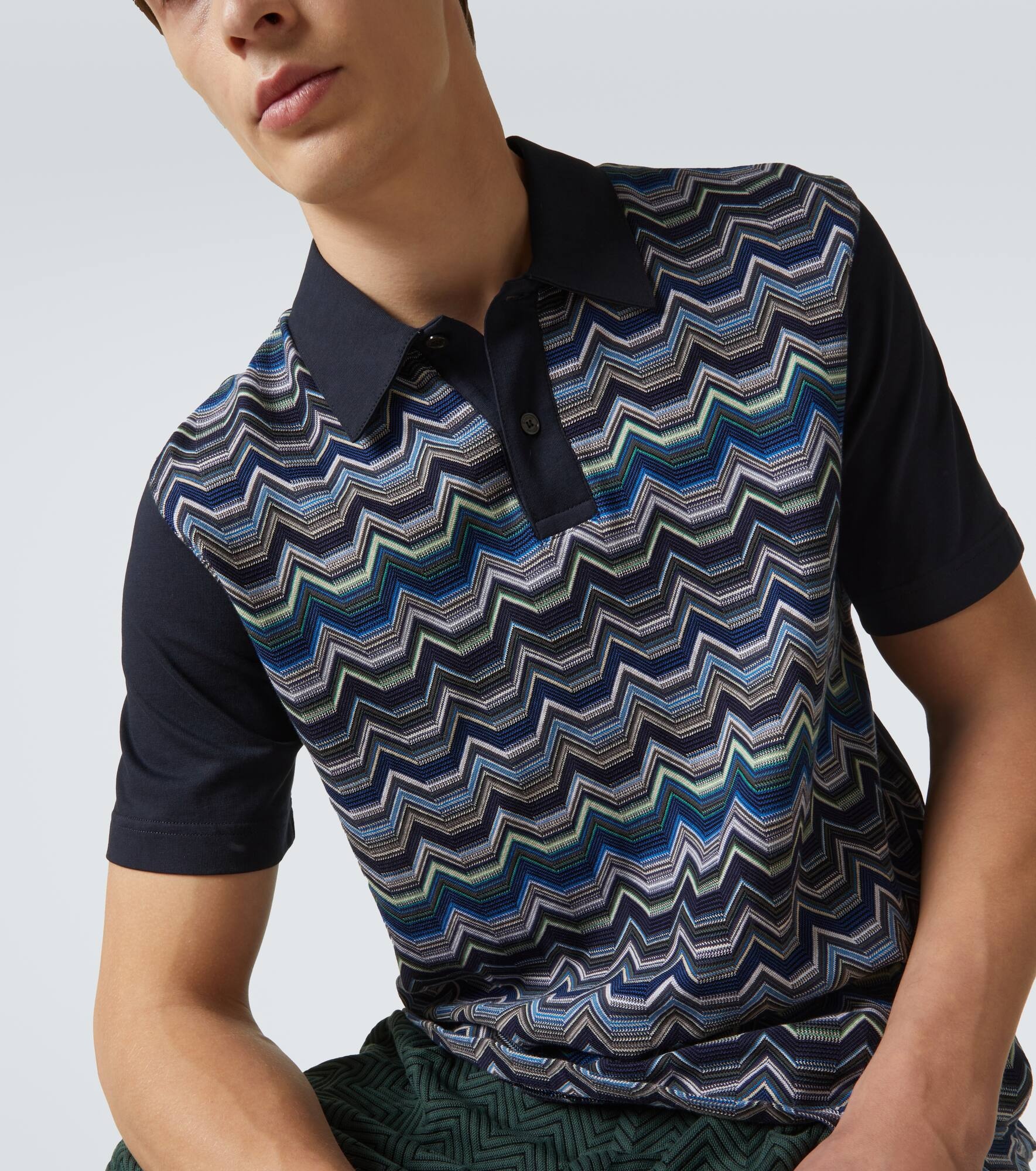 Zigzag cotton polo shirt - 5