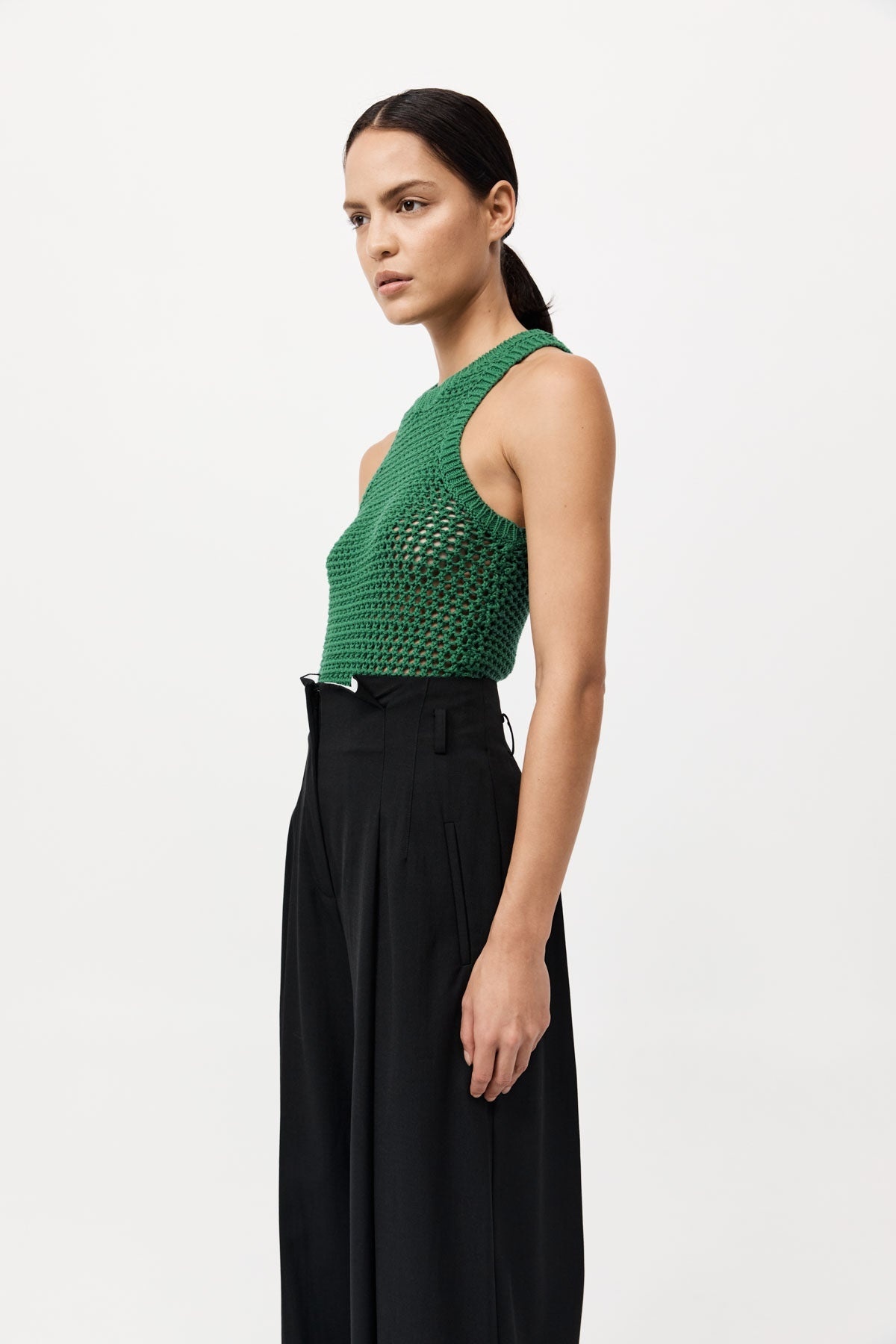 Cotton Crochet Tank - Verde - 3