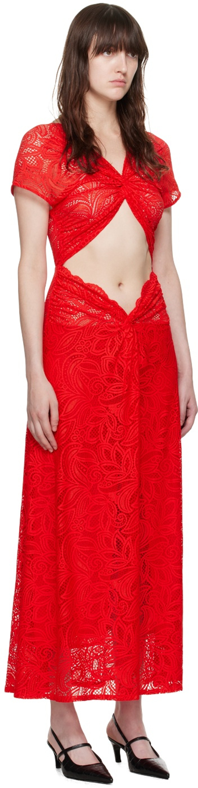 beaufille Red Sassen Maxi Dress outlook