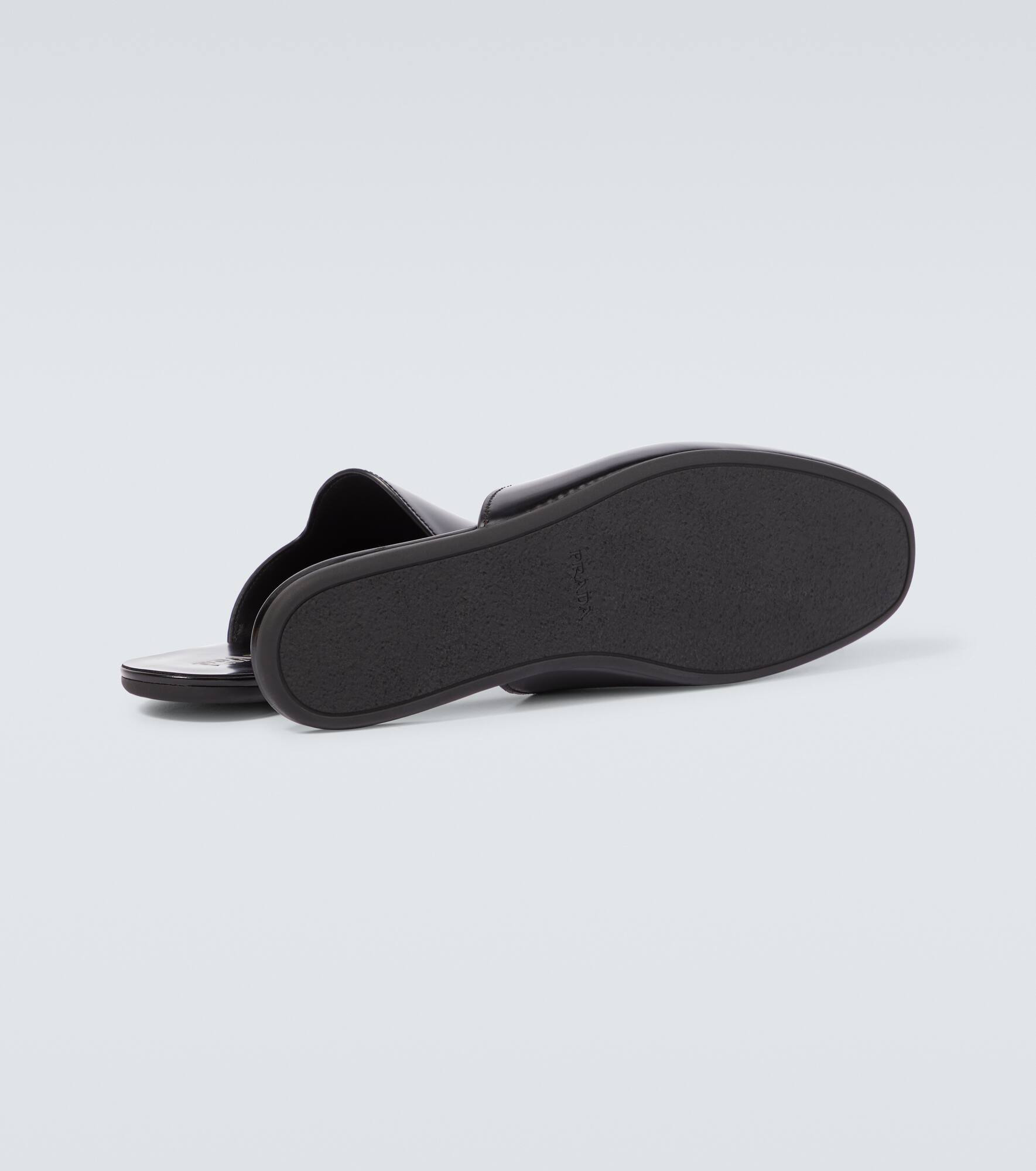 Brushed leather mules - 7