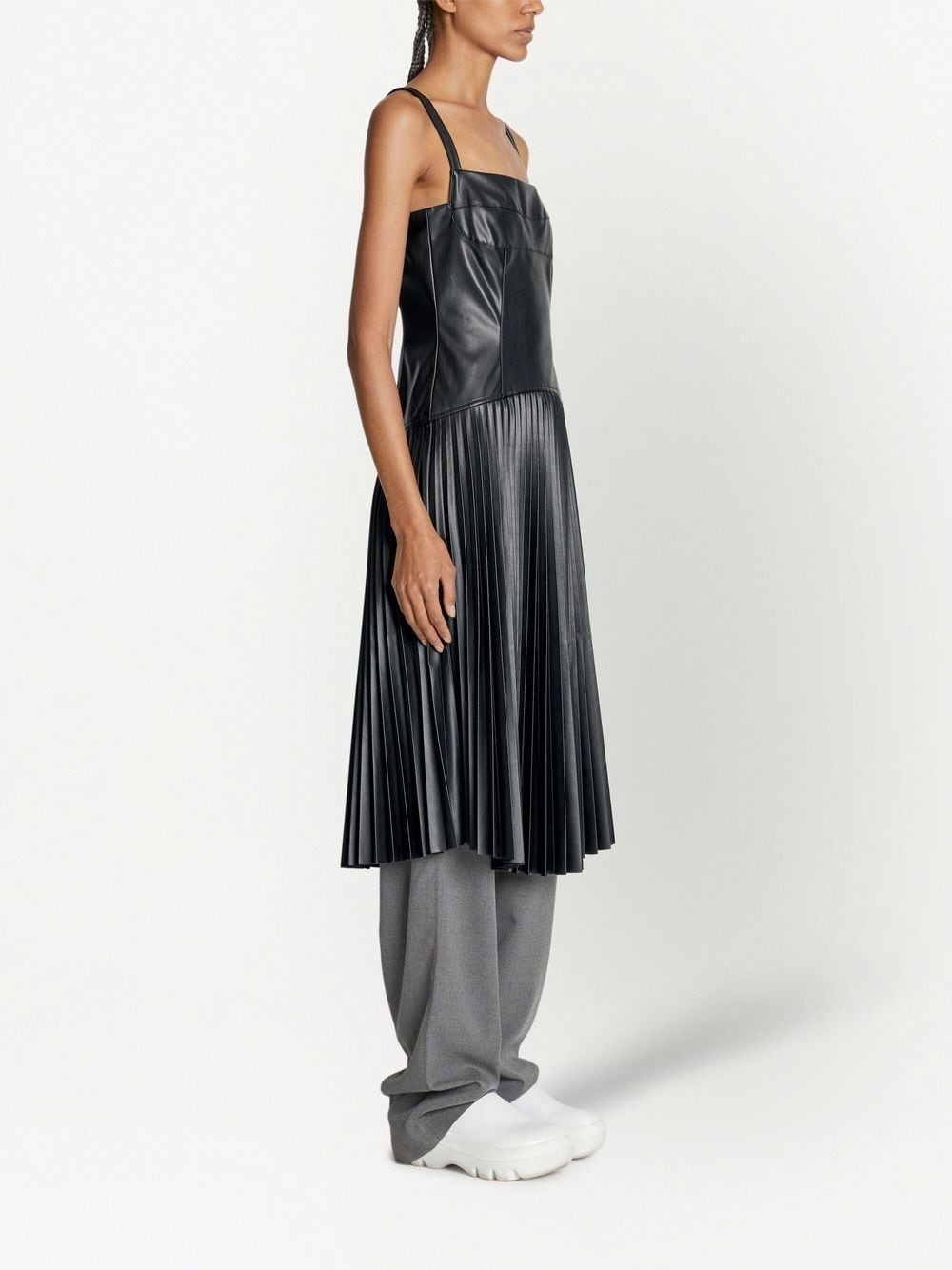 pleated dropped waist dress - 3