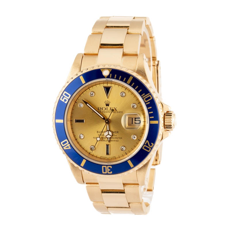 Rolex Submariner 16618 Champagne Serti - 2
