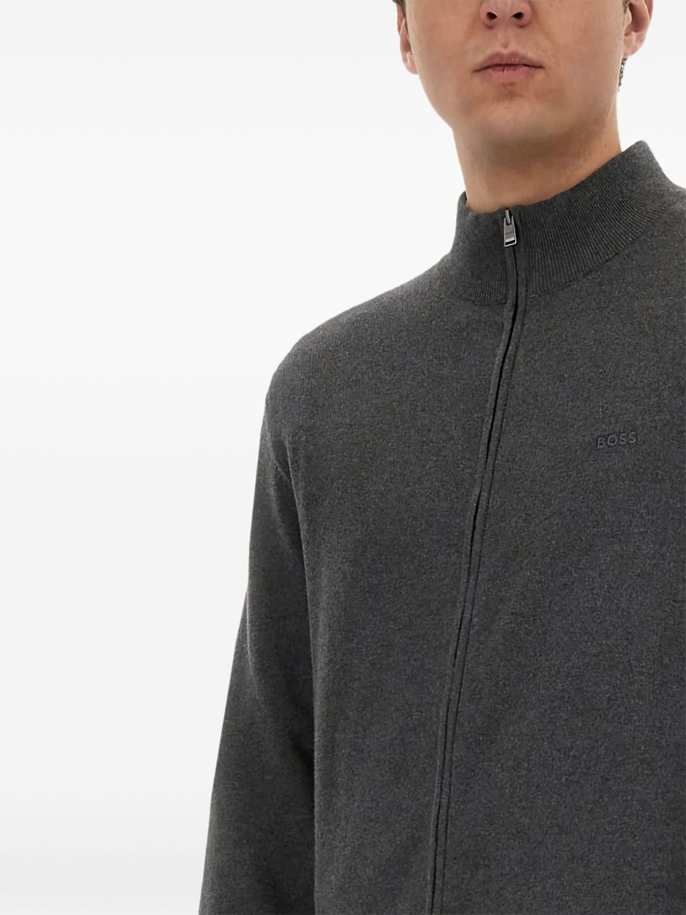 zip cotton cardigan - 4