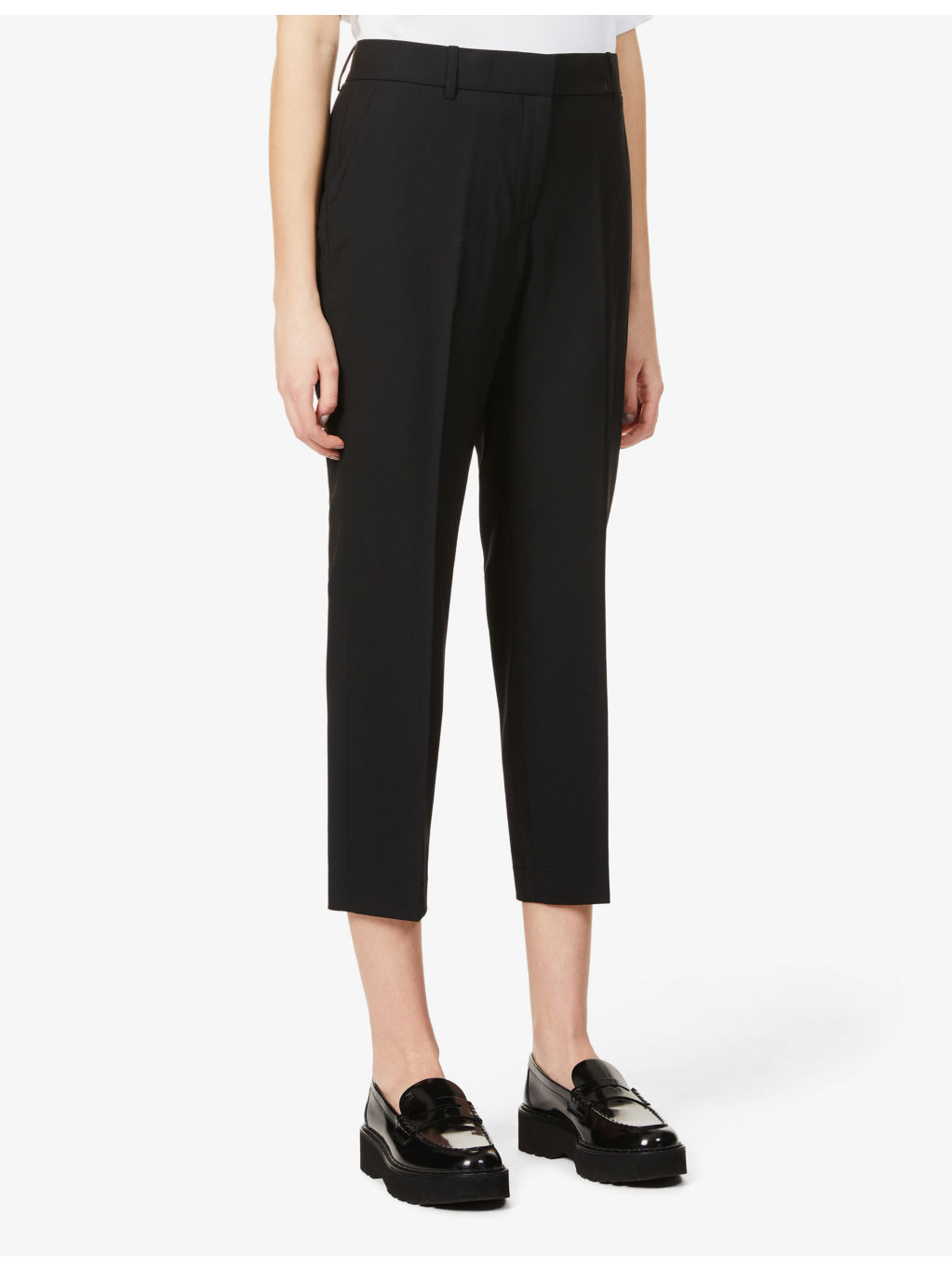 Treeca cropped slim-leg mid-rise stretch-wool trousers - 2