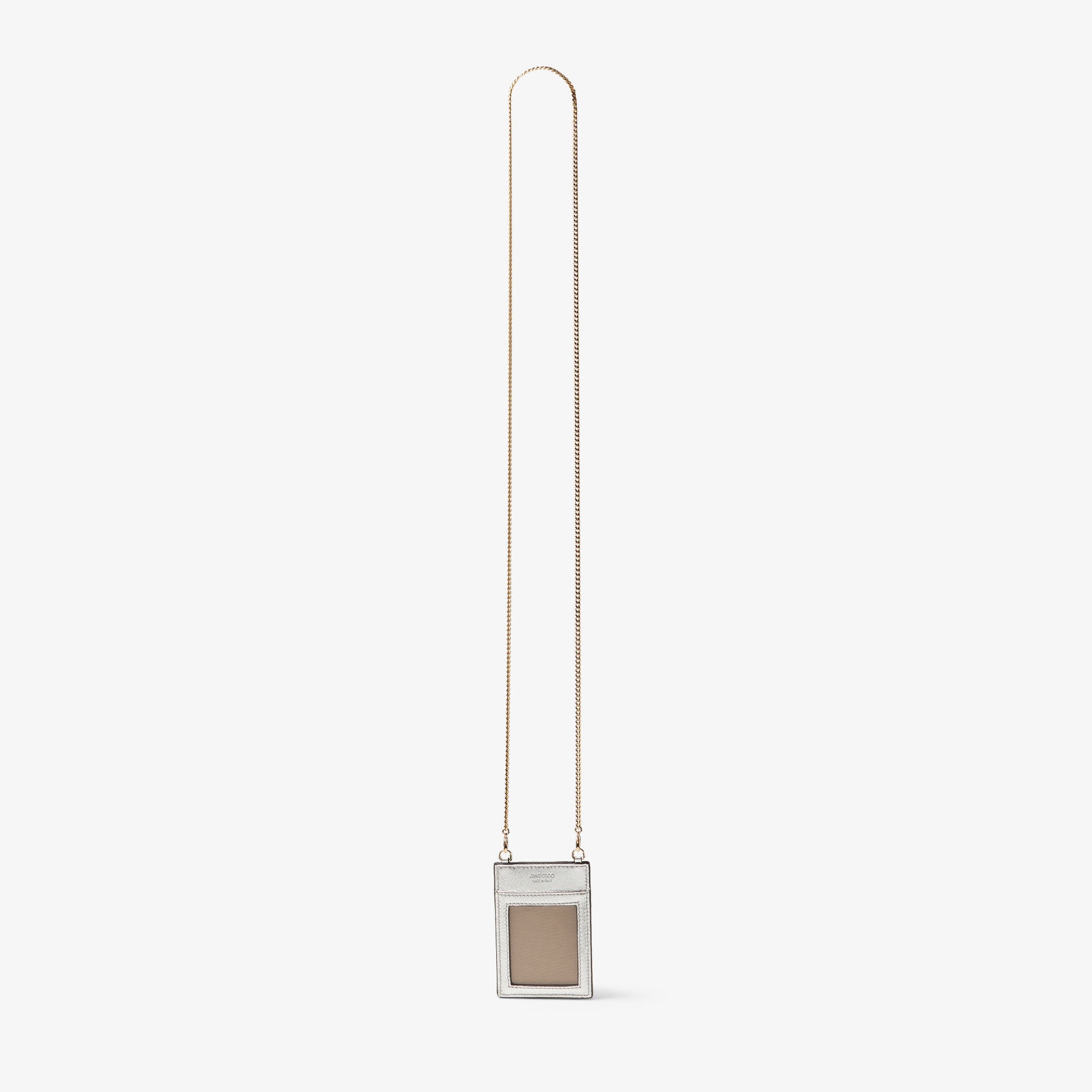 ID Holder With Chain
Silver Metallic Nappa Leather ID Holder - 4