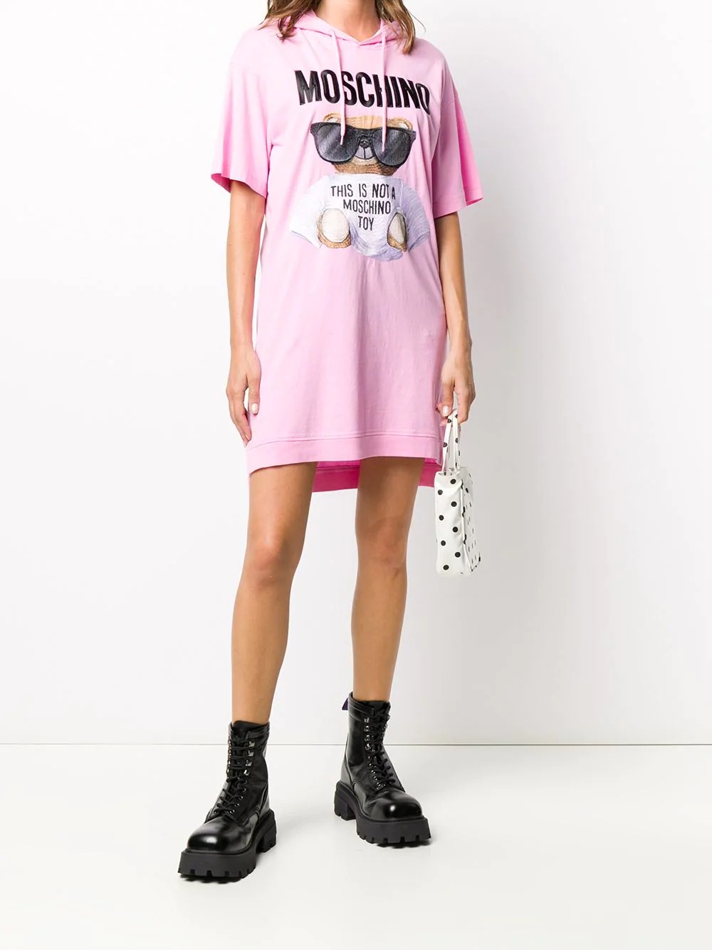 Teddy Bear-print hooded T-shirt dress - 2