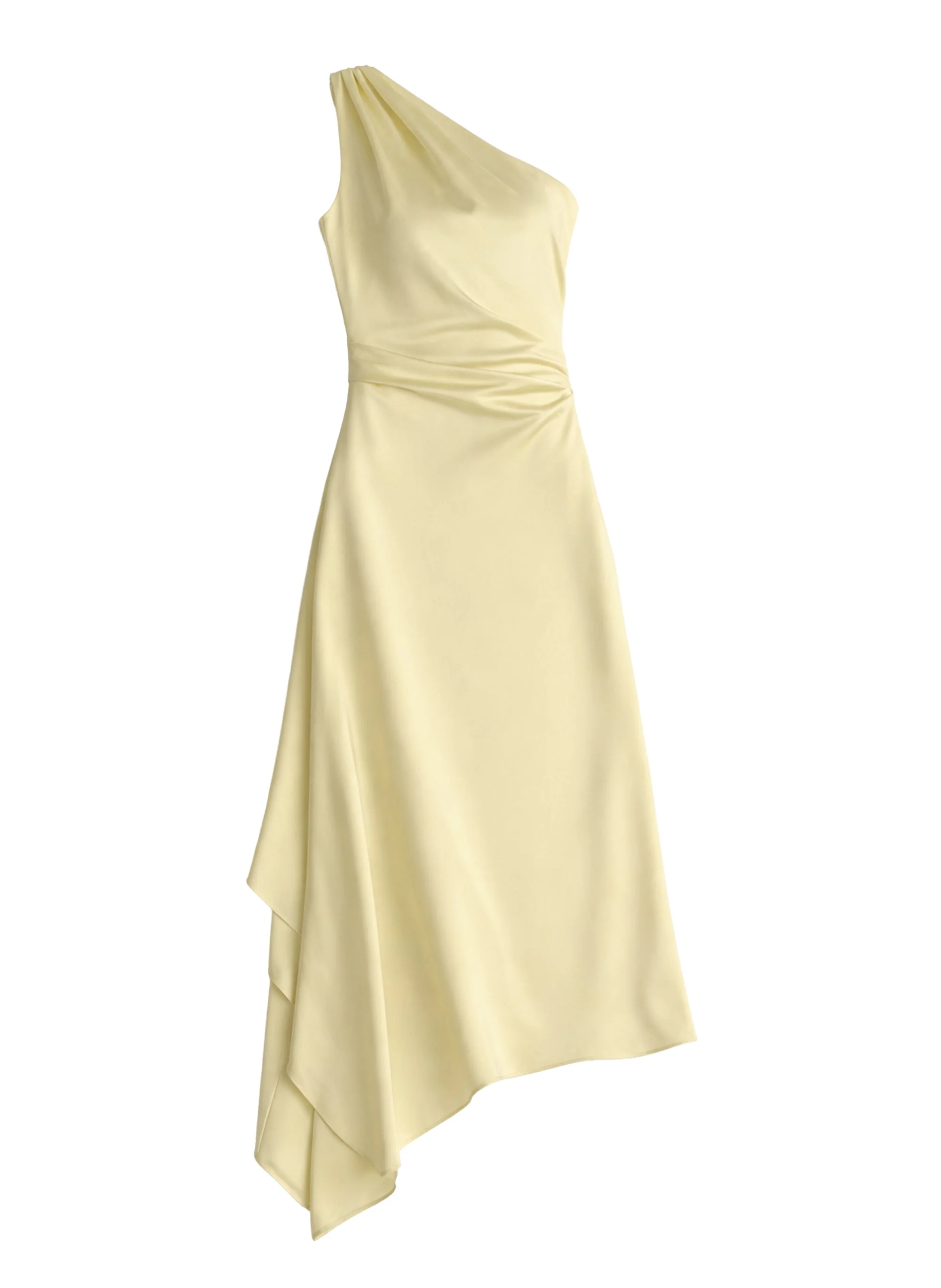 Lyn Satin One Shoulder Midi Dress - 1