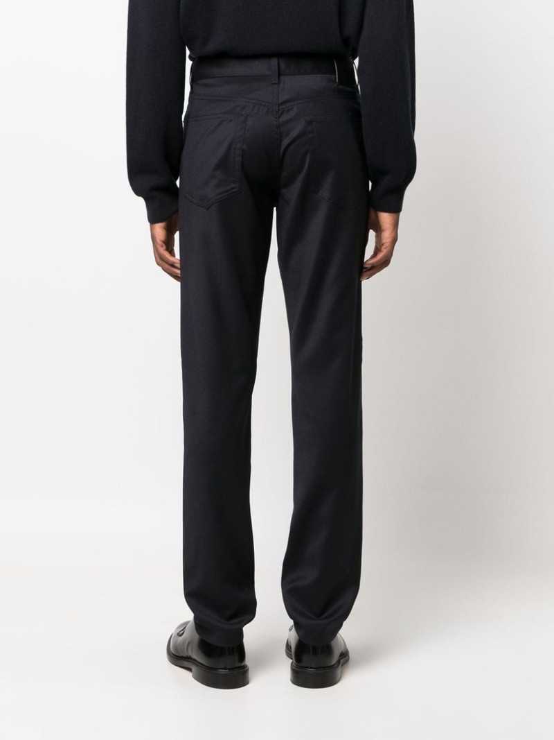 logo-patch wool slim-fit trousers 4