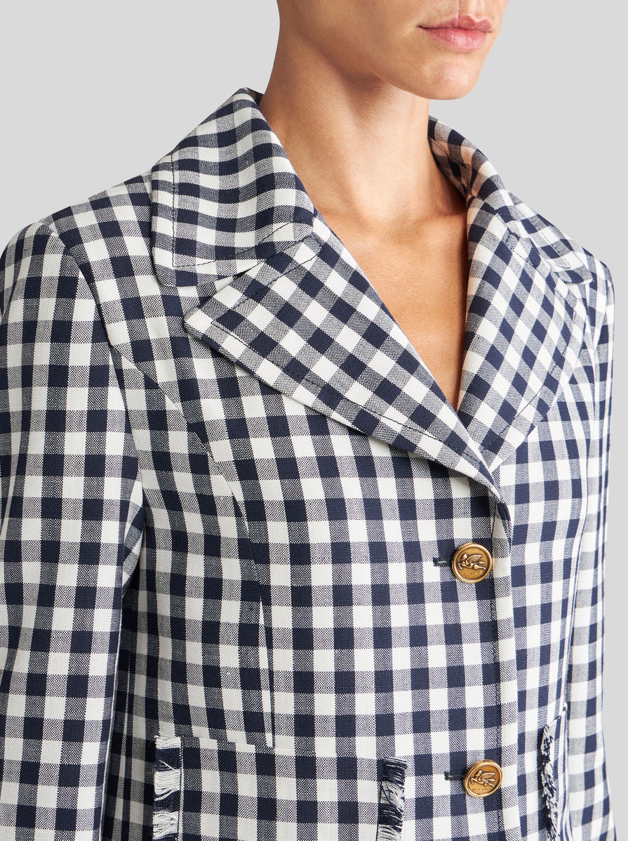 SHORT GINGHAM JACKET - 2