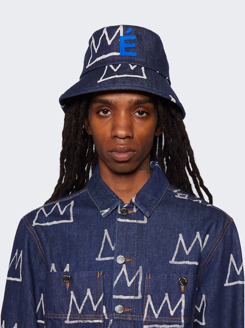 x Jean-Michel Basquiat Training Bucket Hat Crown Denim Blue - 2