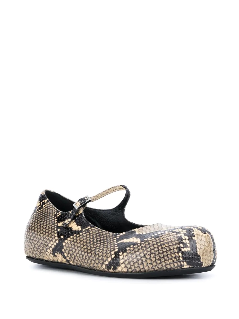 snakeskin-effect platform ballerina shoes - 2