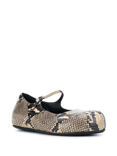 Marni snakeskin-effect platform ballerina shoes outlook