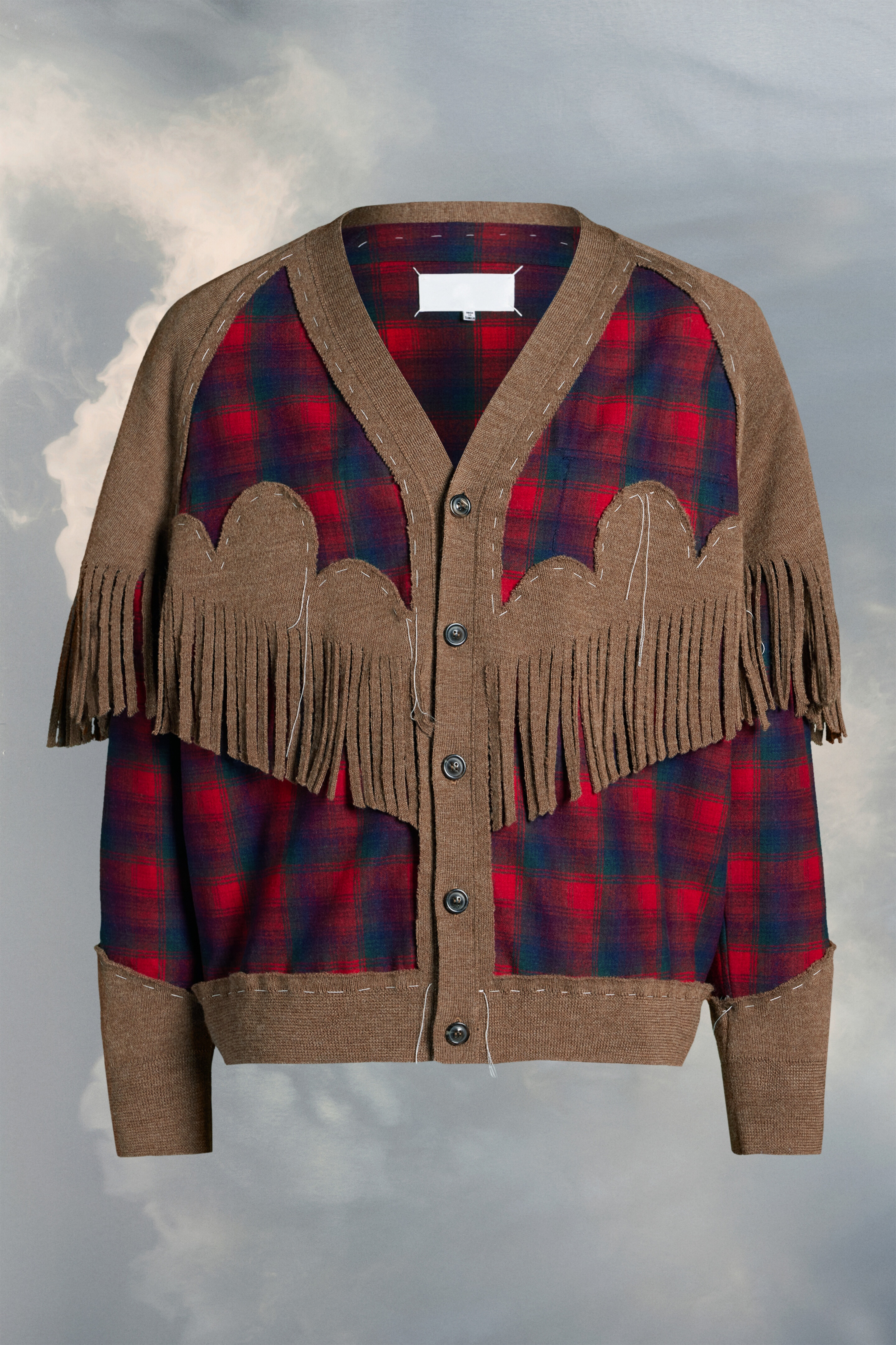 Maison Margiela Pendleton fringe cardigan | REVERSIBLE