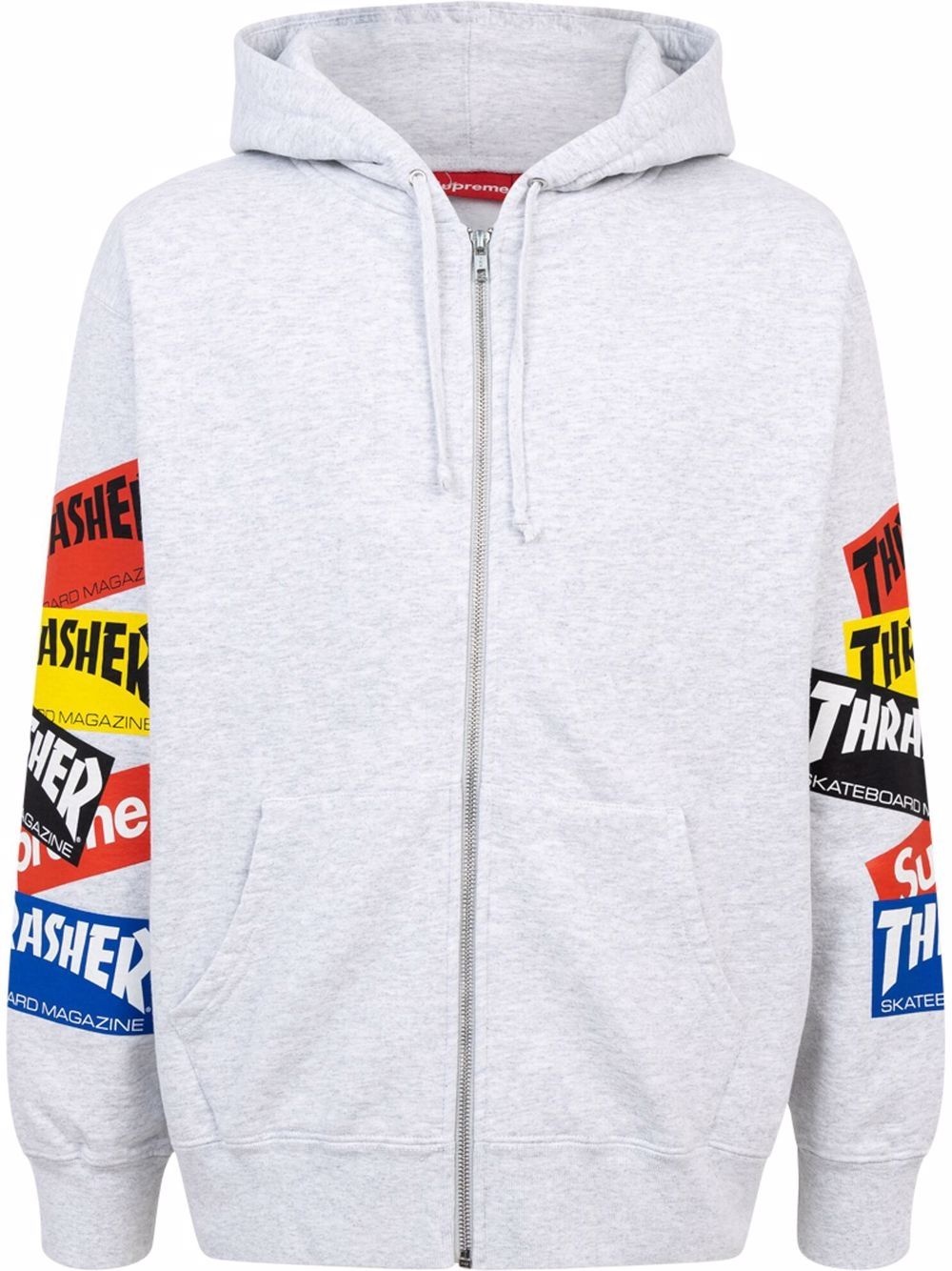 x Thrasher multi logo zip-up hoodie - 1