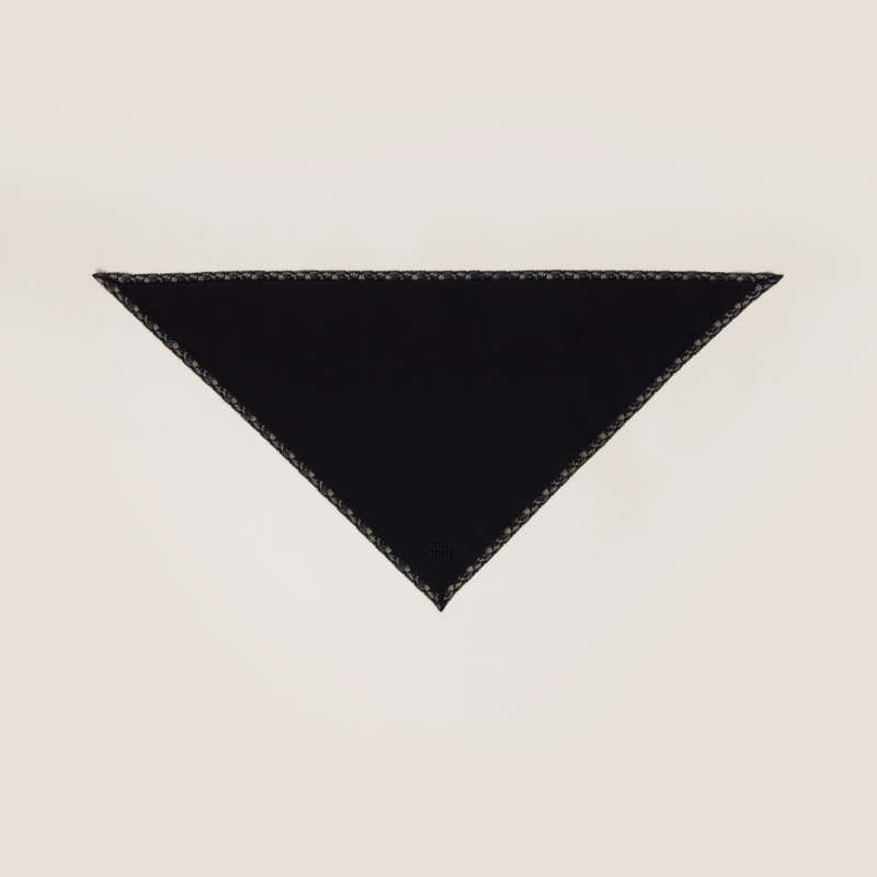 Poplin and lace logo scarf 3