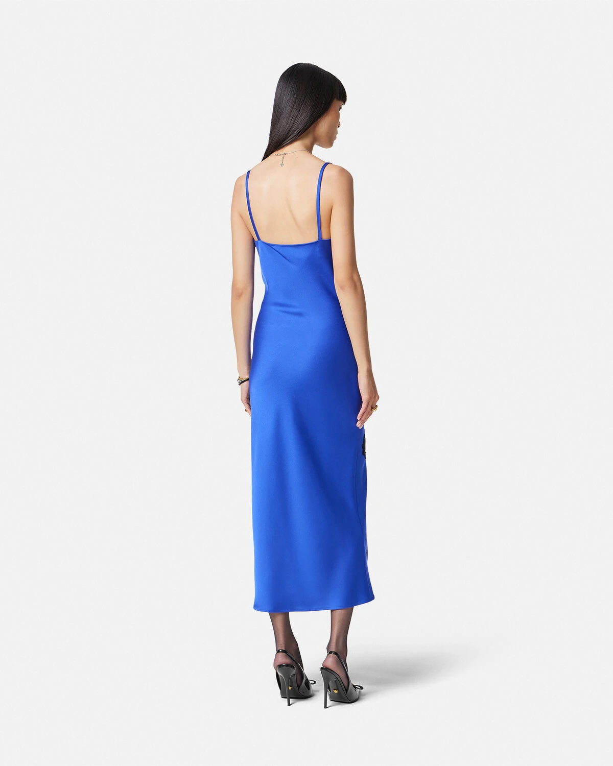 Barocco Lace Cowl Slip Midi Dress - 5