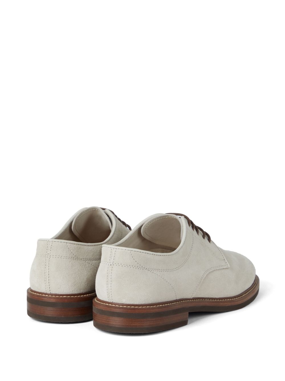 panelled suede derby shoes - 3