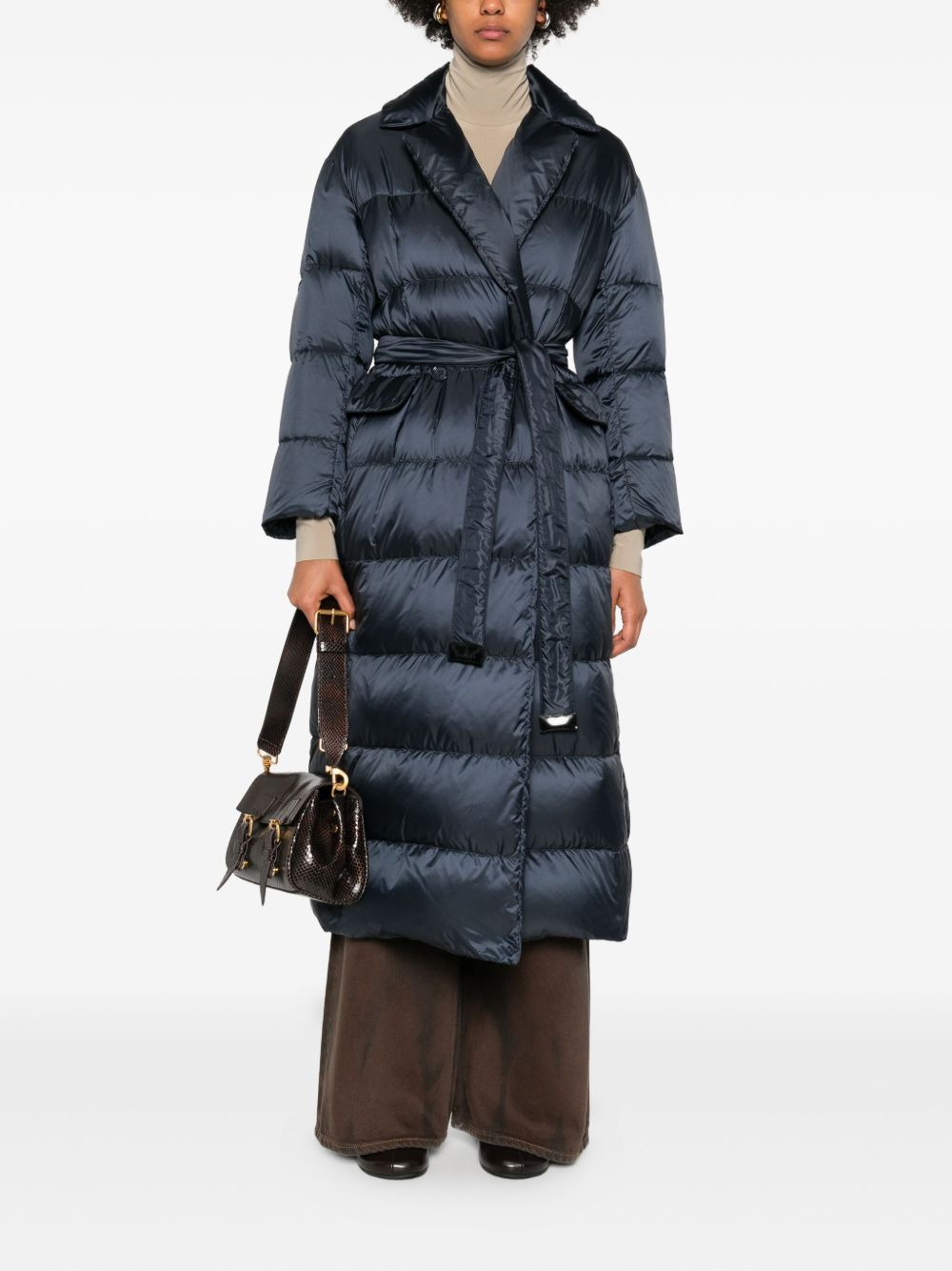 quilted belted coat - 2