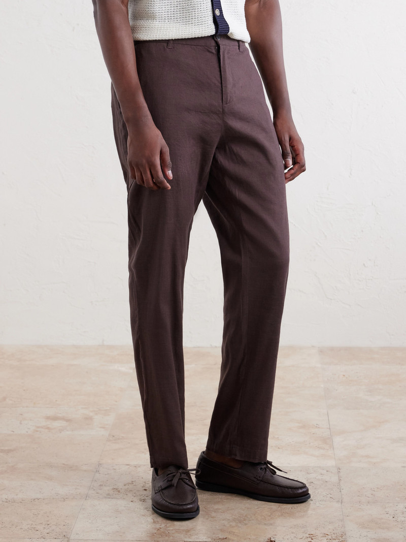Straight-Leg Linen-Blend Trousers 3