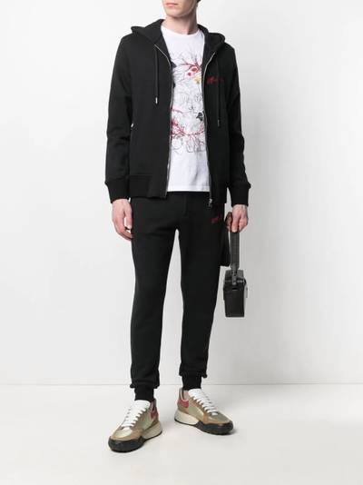 Alexander McQueen embroidered logo zip-up hoodie outlook