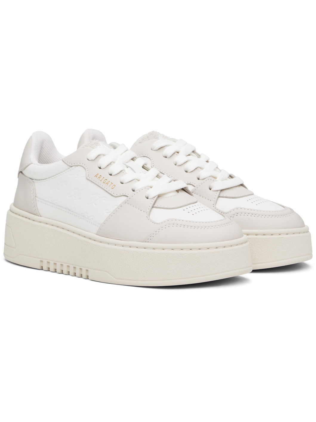 White & Taupe Orbit Neo Sneakers - 4
