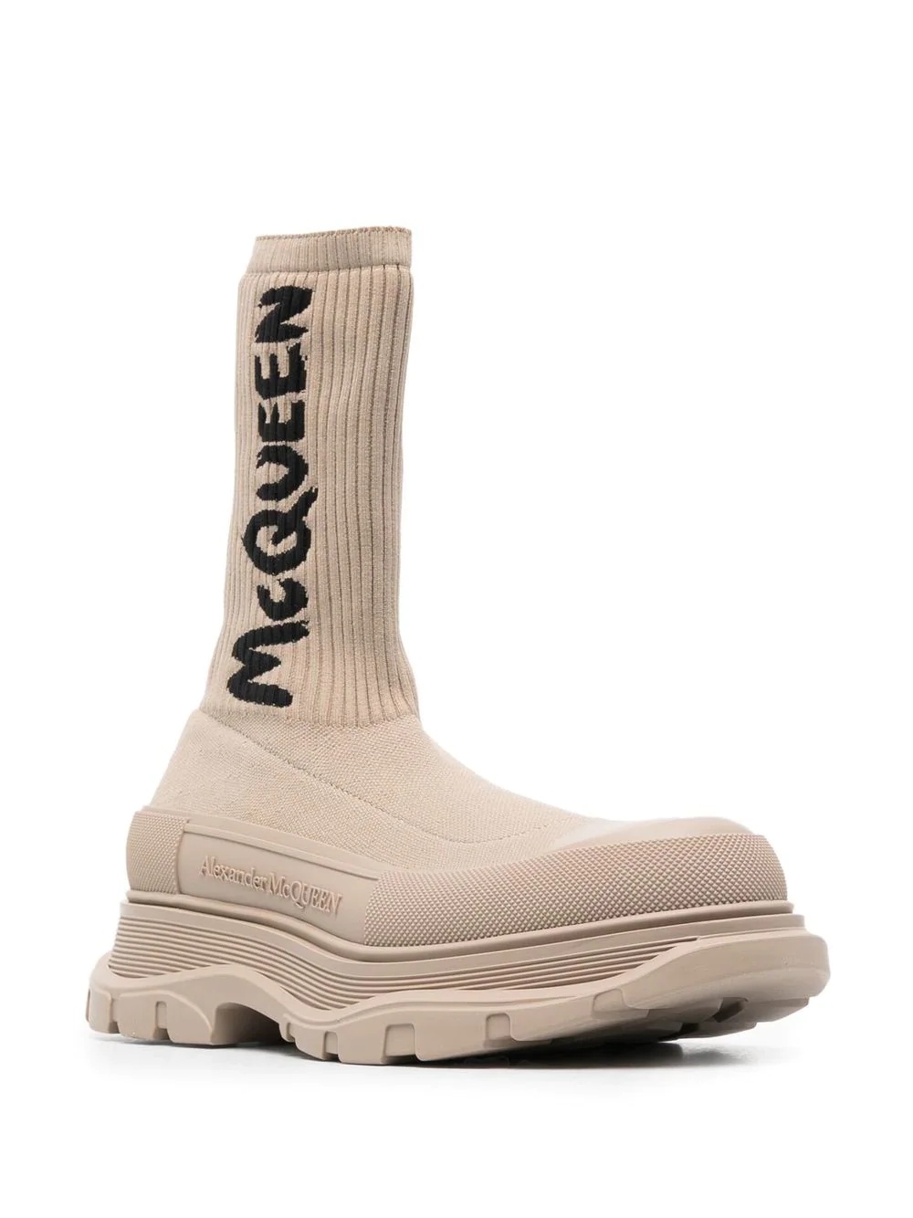Tread ribbed-knit ankle boots - 2