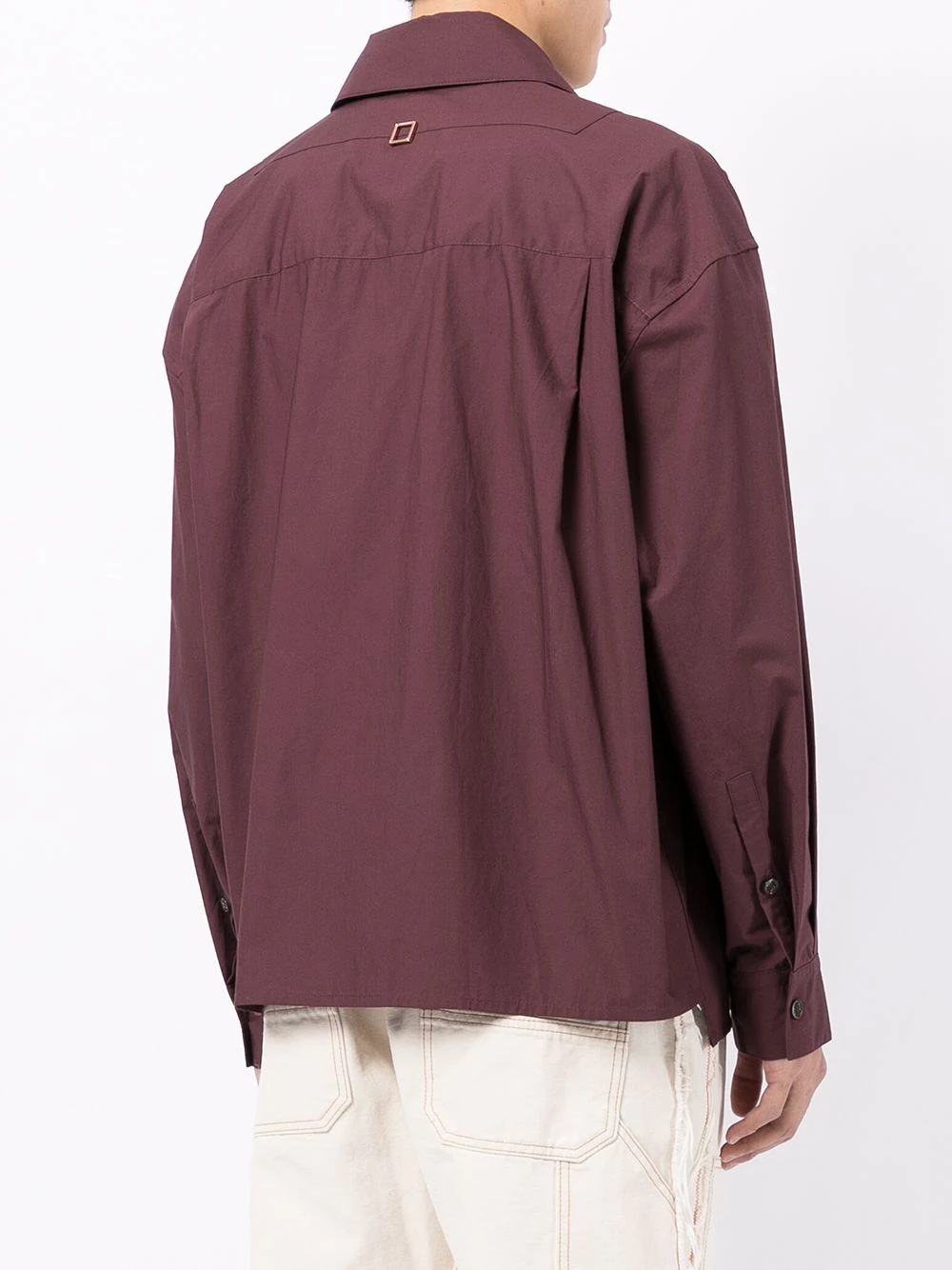 chest-pocket oversized shirt - 4