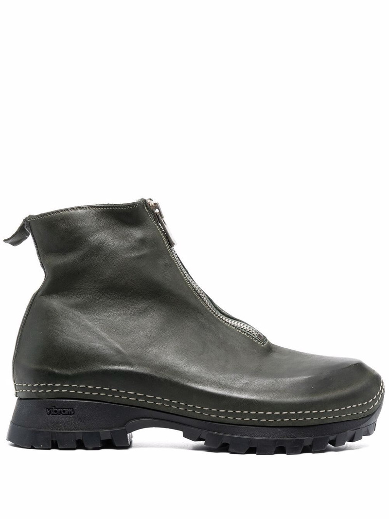 zipped leather ankle boots 1