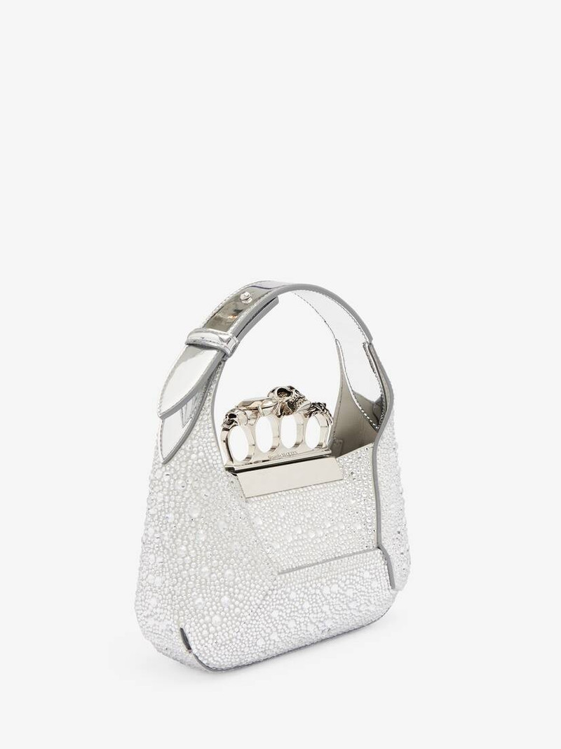 Women's The Jewelled Hobo Mini Bag in Silver 2