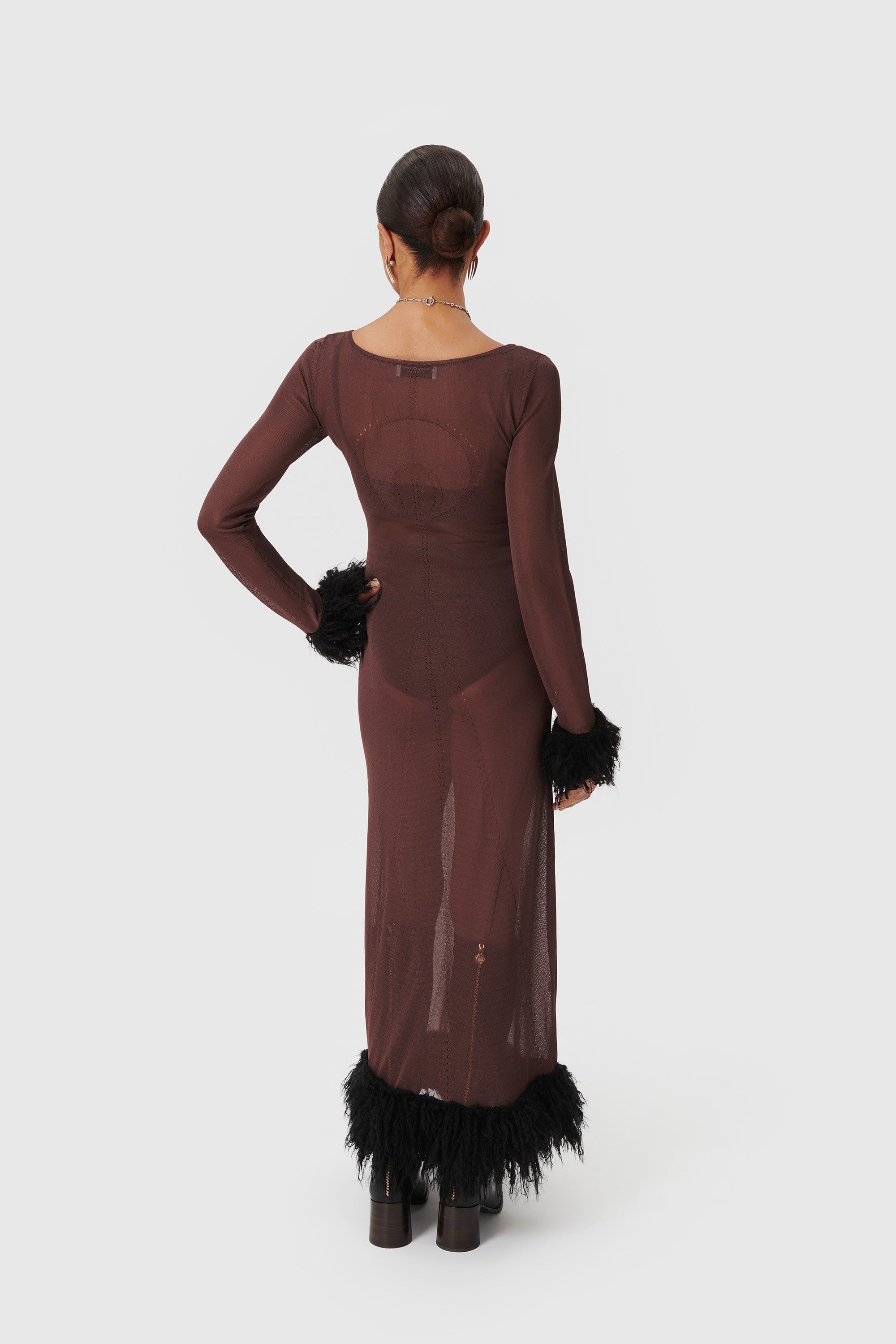 Sheer Knit Maxi Dress - 3